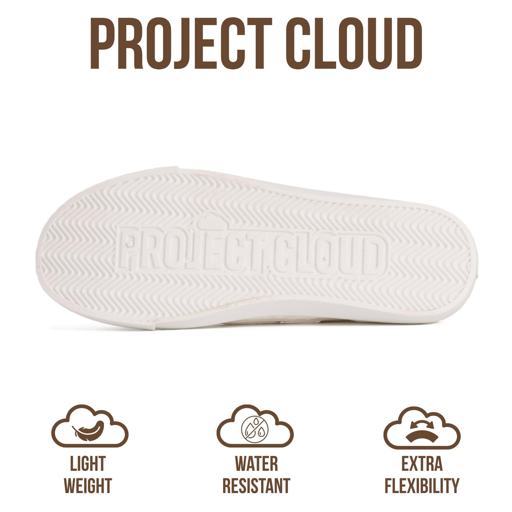 Project Cloud Canvas Sneakers for Women - Memory Foam Slip On Shoes Women Footwear - Lightweight and Non Slip Fashion Sneakers (Seasalt, WHITCVS,8M)