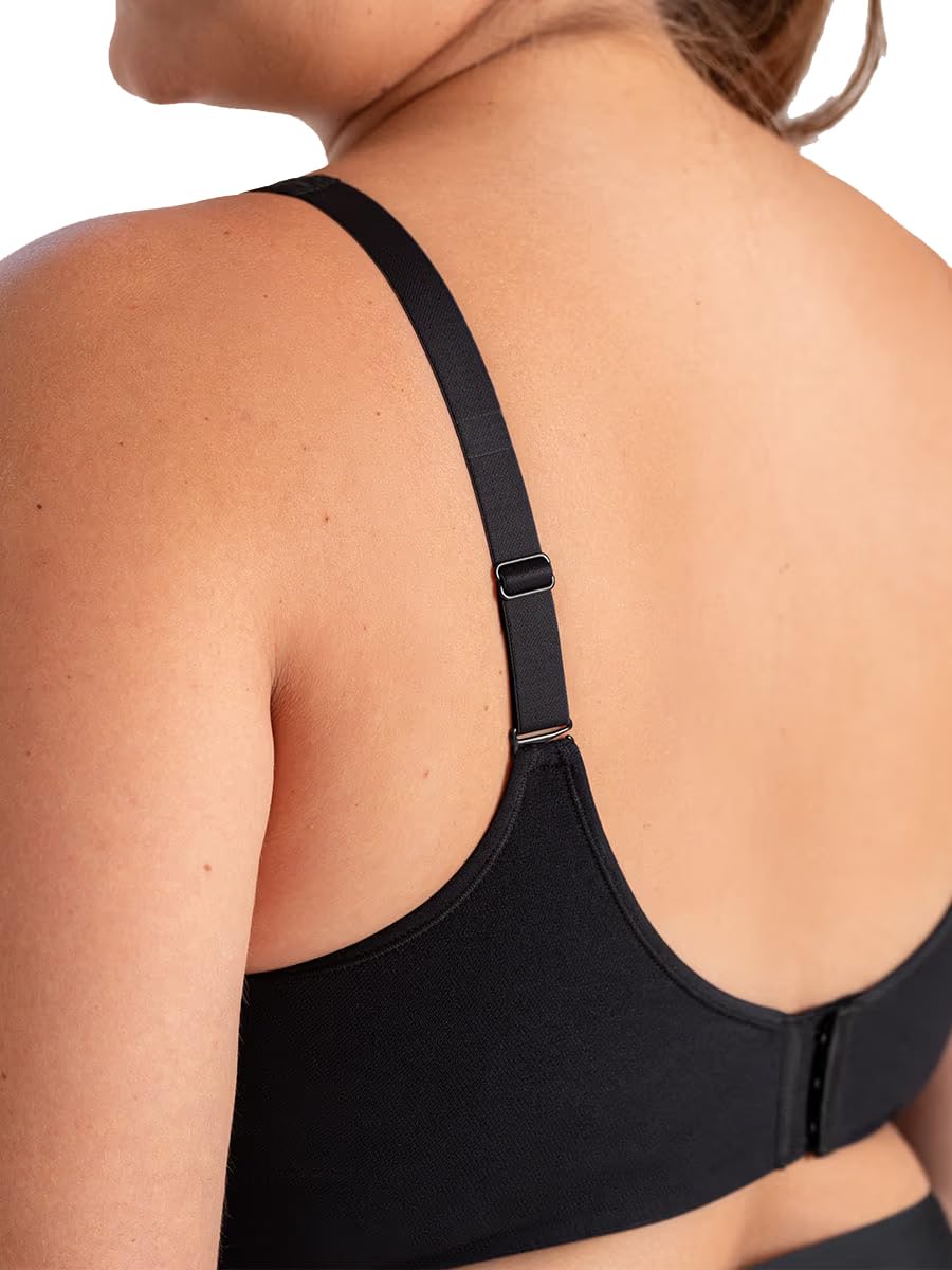 SHAPERMINT Bras for Women No Underwire - Seamless Bras for Women, Wireless Bra, Adjustable Plus Size Bra Black