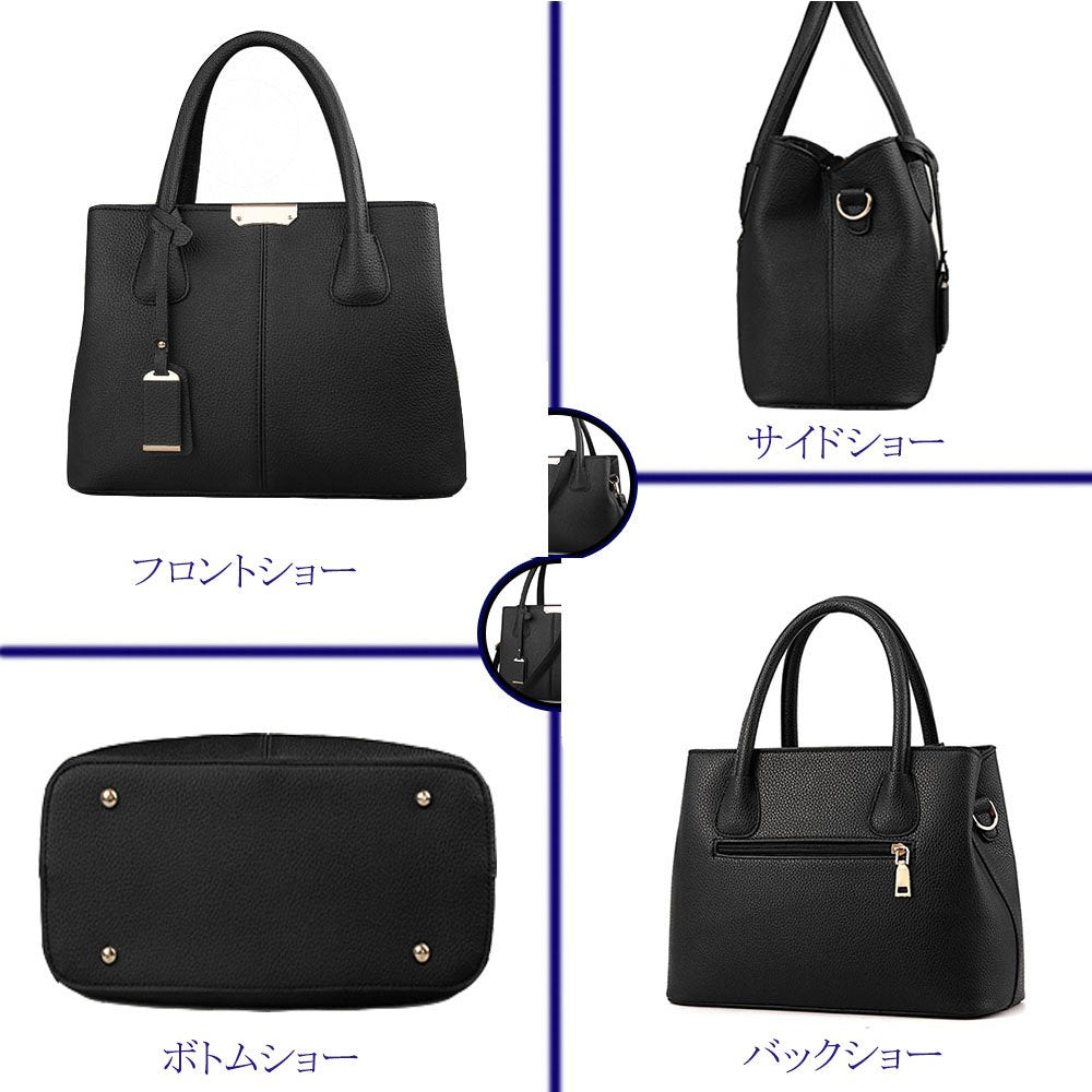 FiveloveTwo Women Classy Satchel Handbag Elegant PU Tote Purse Handle Bag Shoulder Crossbody Bag Dark blu