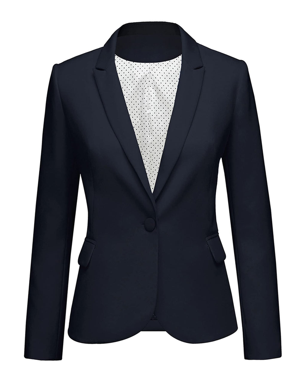 LookbookStore Blazer Jackets for Women Casual Blazers for Women Fashion 2026 Navy Blue Jacket Suit Notched Lapel Work Office Blazer Jacket 2026 Office Clothes Size Medium Size 8 10