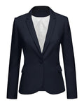LookbookStore Blazer Jackets for Women Casual Blazers for Women Fashion 2026 Navy Blue Jacket Suit Notched Lapel Work Office Blazer Jacket 2026 Office Clothes Size Medium Size 8 10