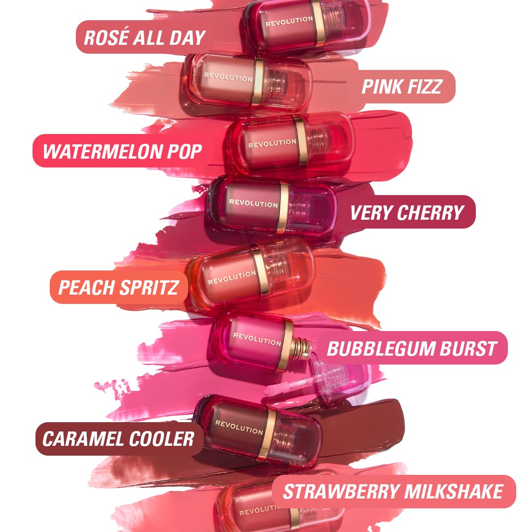 Revolution Beauty London, Superdewy Liquid Blush Burst, Buildable Color for Cheek, Serum Formula with Peptides & Hyaluronic Acid, Vegan & Cruelty-Free, Bubblegum Burst Pink, 0.14 oz