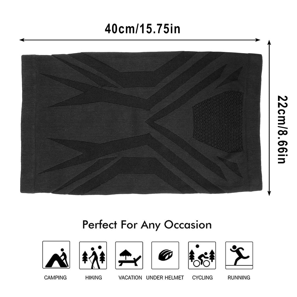 WTACTFUL Winter Neck Gaiter Neck Warmer Half Face Ski Mask Thermal Cover Shield for Cold Weather Windproof Tube Bandana Balaclava for Running Skiing Snowboarding Cycling Motorcycle Riding All Black