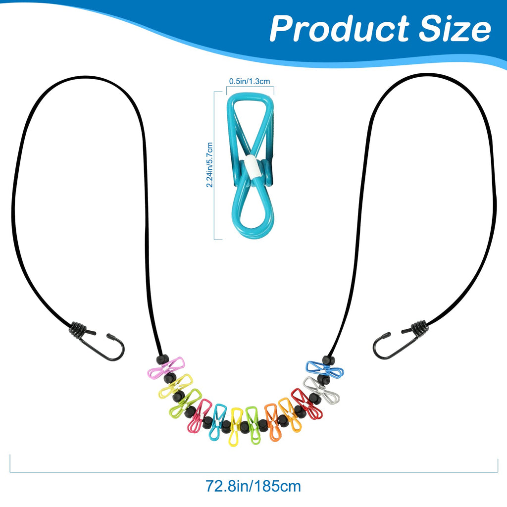 Retractable Portable Clothesline for Travel, Clothing line with 12 Clothes Clips, for Indoor Laundry Drying line, Outdoor Camping Accessories