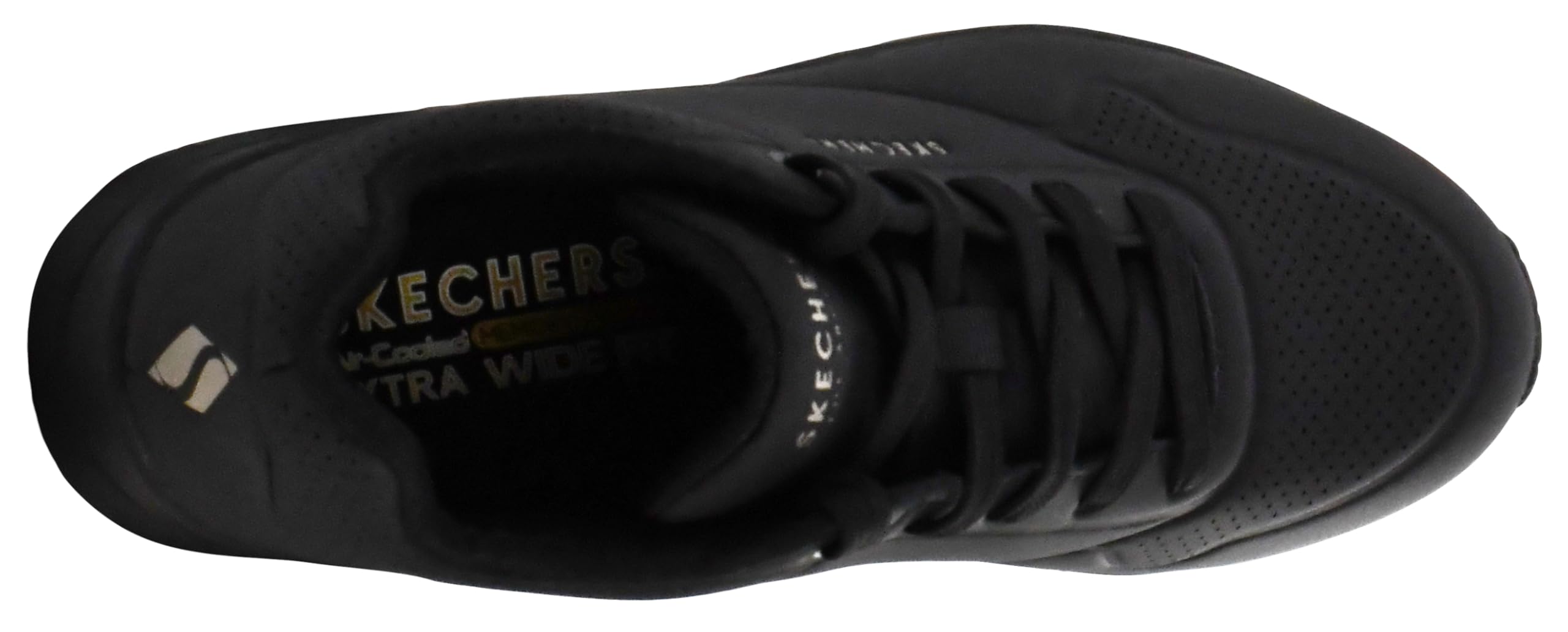 Skechers Women's Uno - Stand On Air Sneaker, Black/Black, 10 Wide