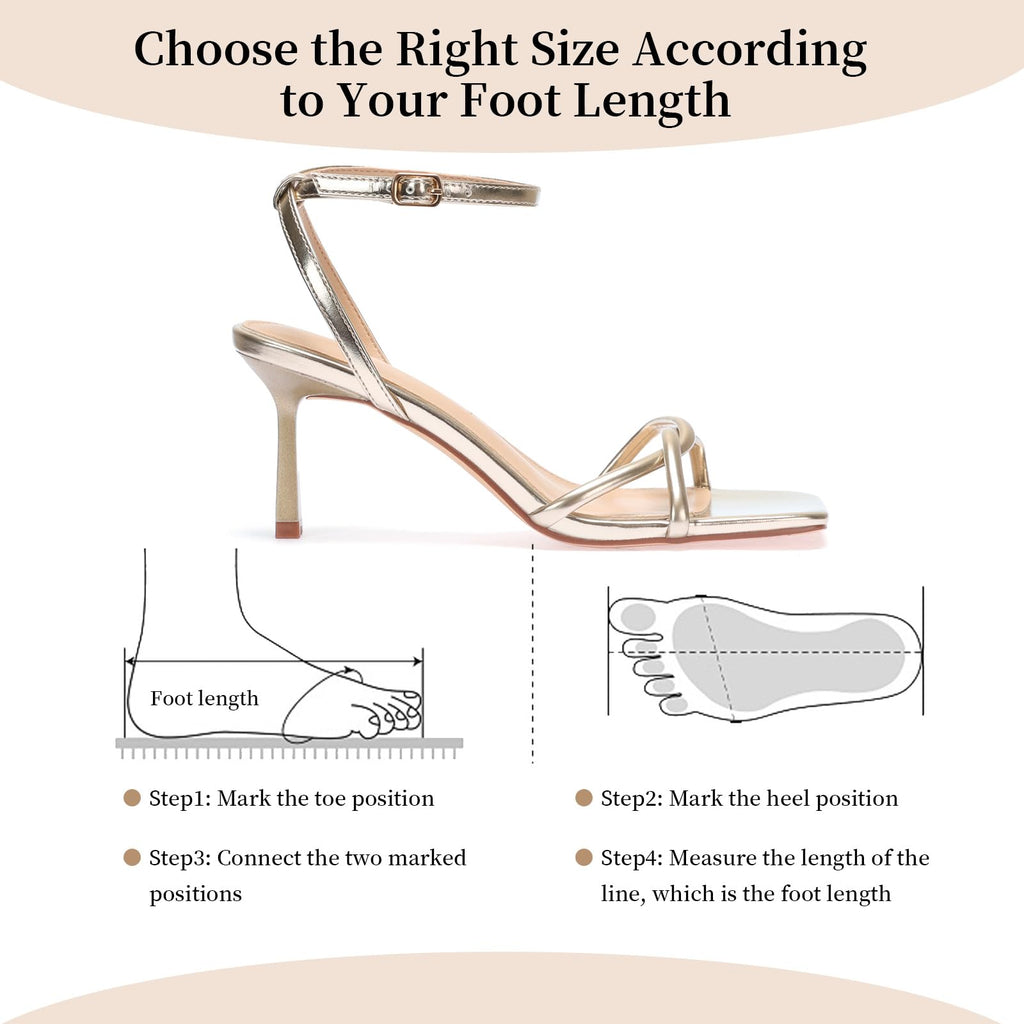 Oilyong Womens Sandals Strappy Kitten Heels for Women Square Open Toe Strappy Heels Comfortable Heels for Party, Wedding and Daily Wearing,Gold Szie 7