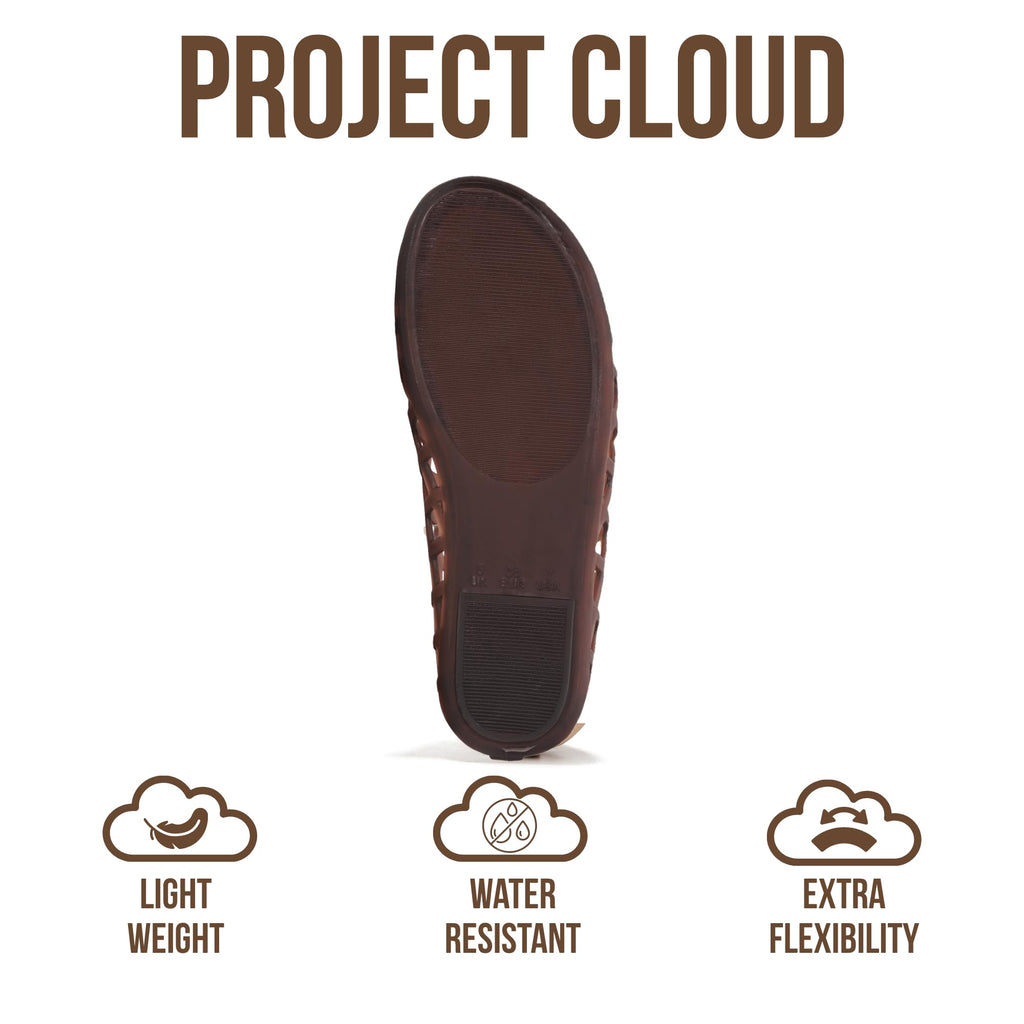 Project Cloud Jelly Shoes Women - Lightweight & Water-Resistant Women's Flats Sandals - Non Slip Womens Shoes - Perfect Summer Jelly Flats for Women 2026 (Jellz, BROWNTRAN,7.5M)