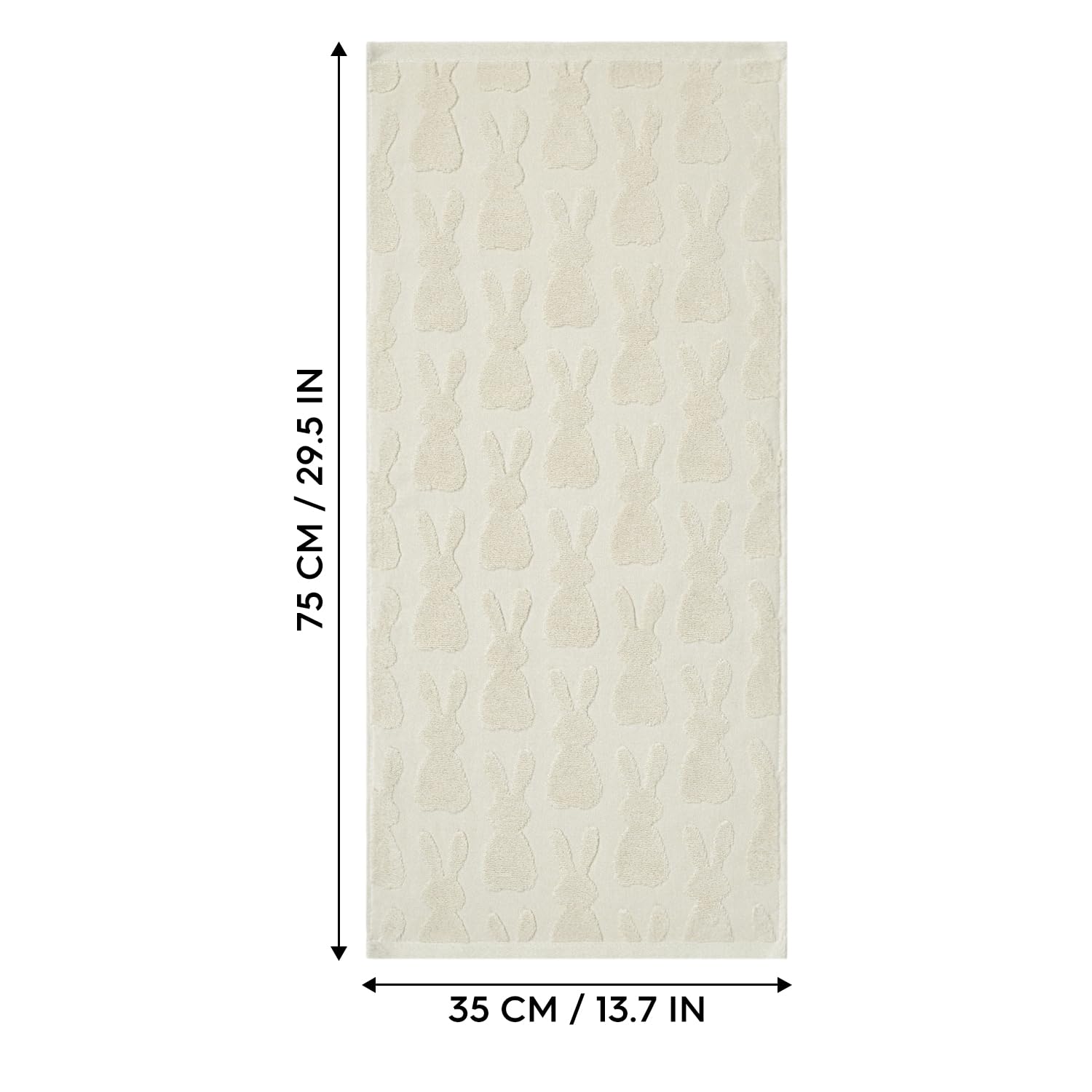 Artoid Mode 1 Pc Beige 3D Rabbit Jacquard Easter Hand Towels for Bathroom, 100% Cotton Soft Absorbent Bathroom Decor Towels, 13.7 x 29.5 Inch