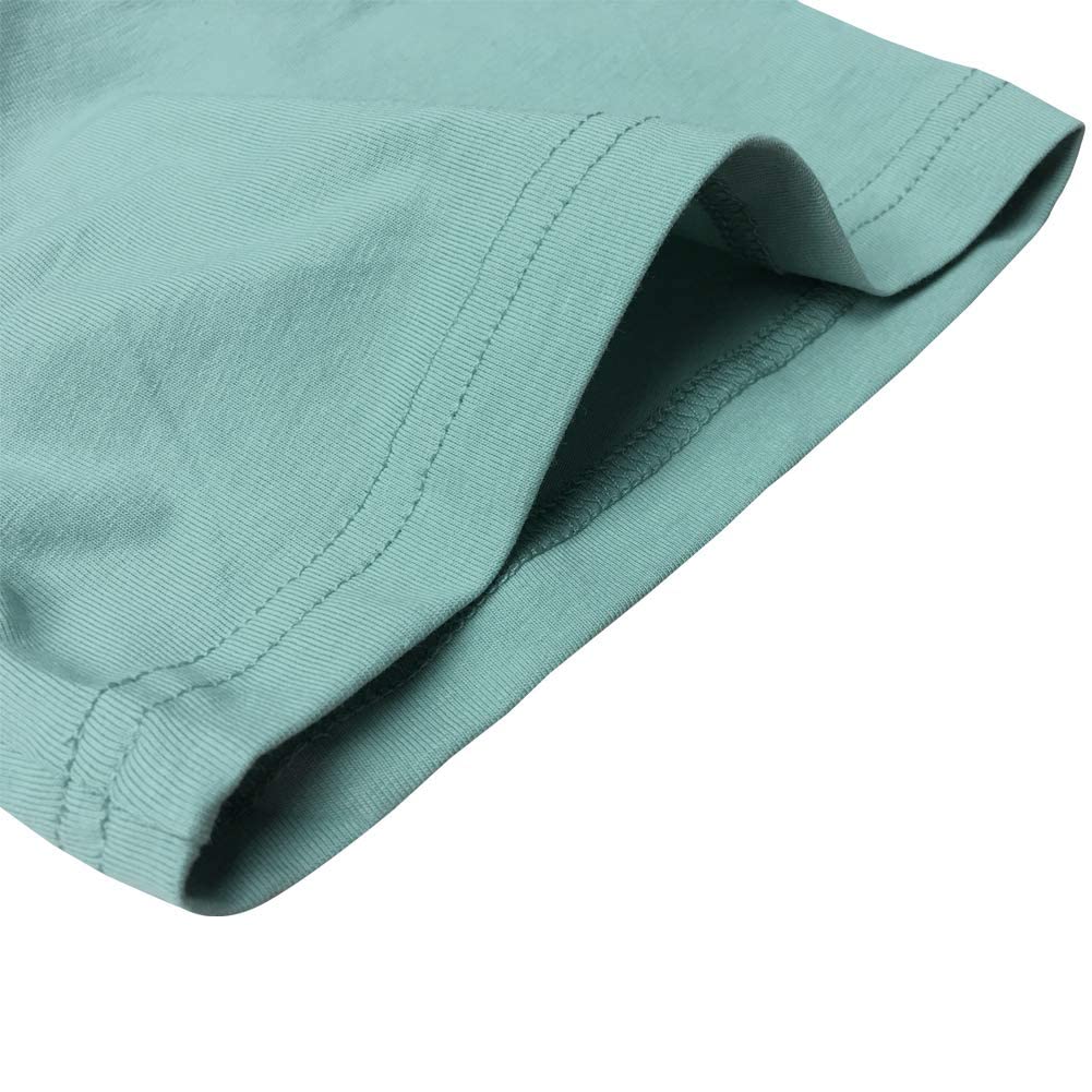 YITAN Women Casual Graphic Tees Round Neck T-Shirts Light Green Small