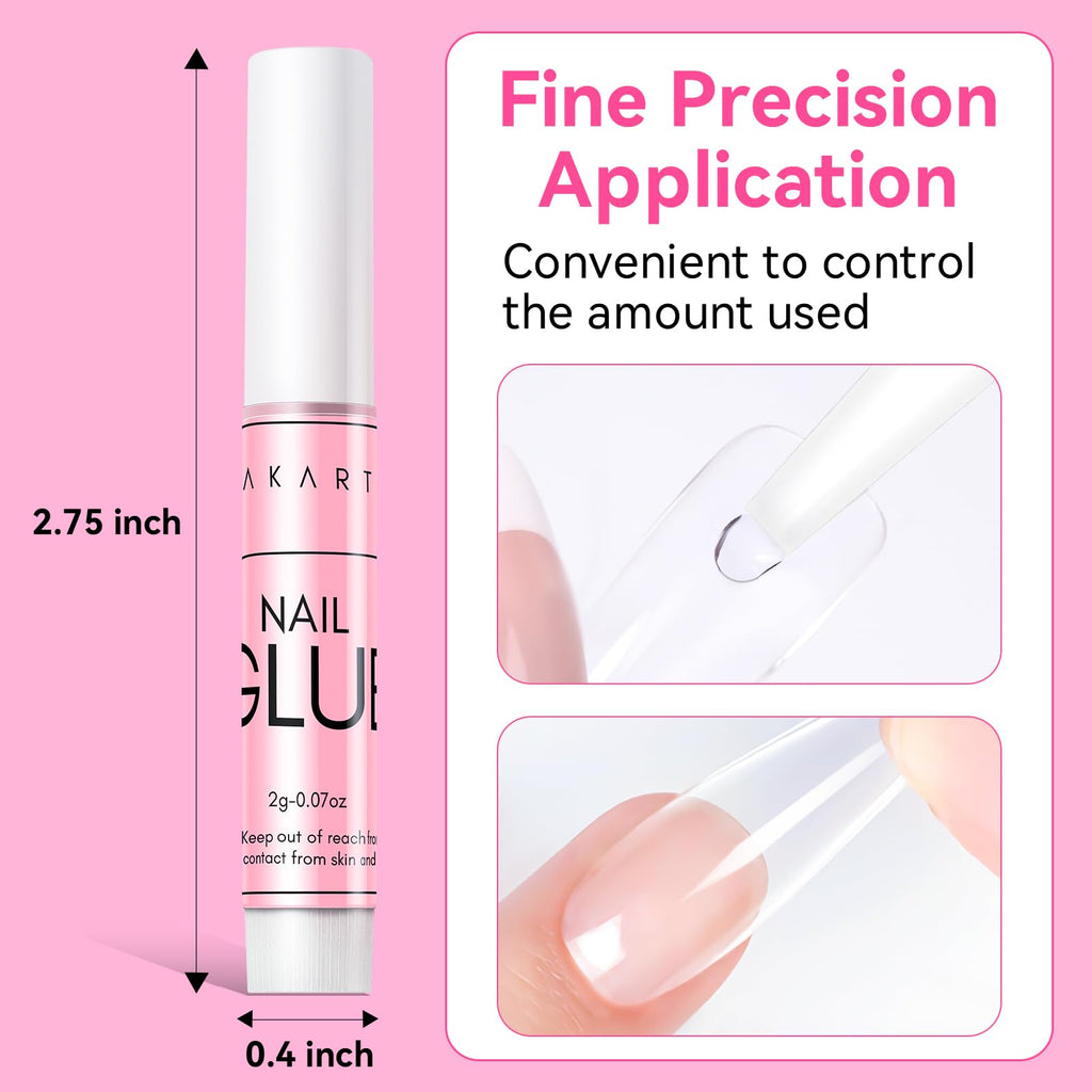 Makartt Super Strong Nail Glue for Press On Nails- Acrylic Nails Nail Tips Glue for Stick On Nails Long Lasting for Fake Nails Broken Nails Repair Professional Nail Adhesive 0.07oz 5Pcs, Hema Free