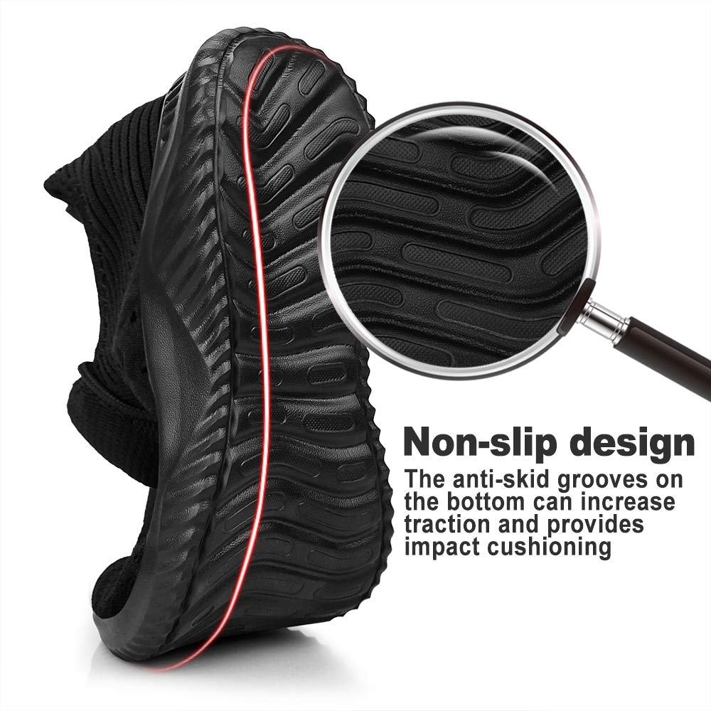 Feethit Mens Slip On Walking Shoes Lightweight Breathable Non Slip Running Shoes Comfortable Fashion Sneakers for Men Black Size 12