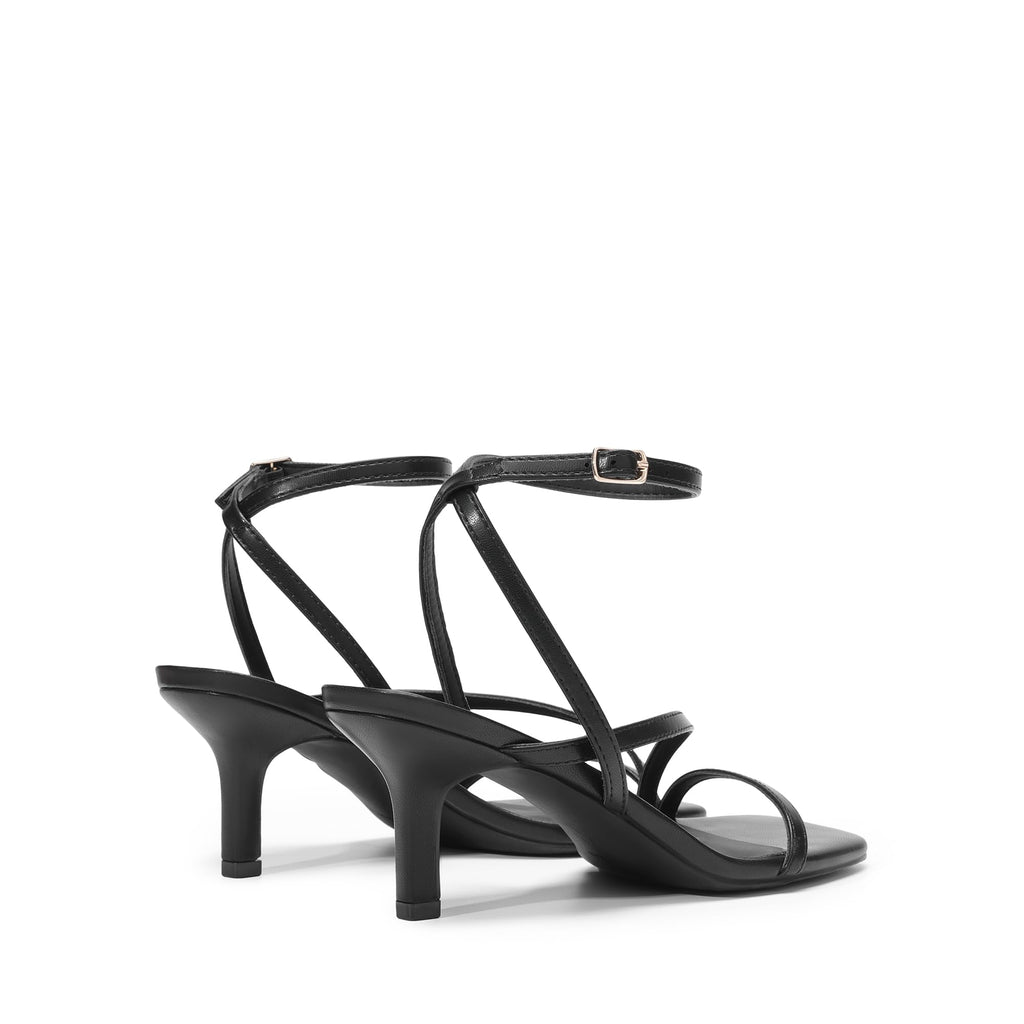 DREAM PAIRS Women's Low Kitten Heels Strappy Open Square Toe Ankle Strap Sexy Fashion Comfort Dress Shoes Party Heeled Sandals,Size 11,Black,DWUMHS2561