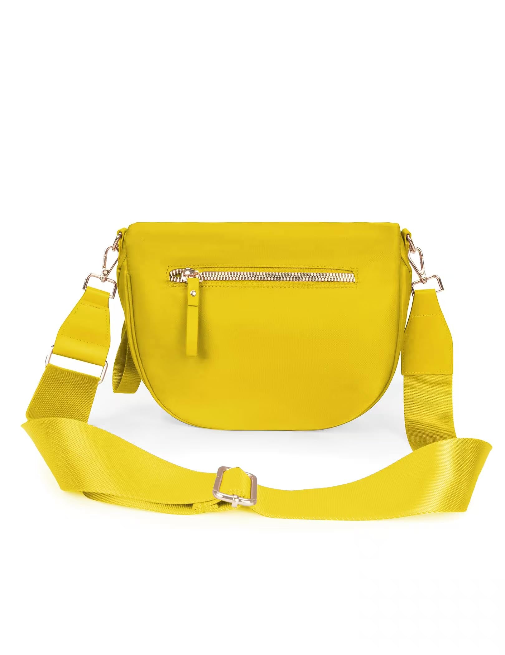 Spacious Nylon Crossbody Bag Bum Bag Handbags Wallets Purses Trendy Shoulder Bag for Women (yellow)