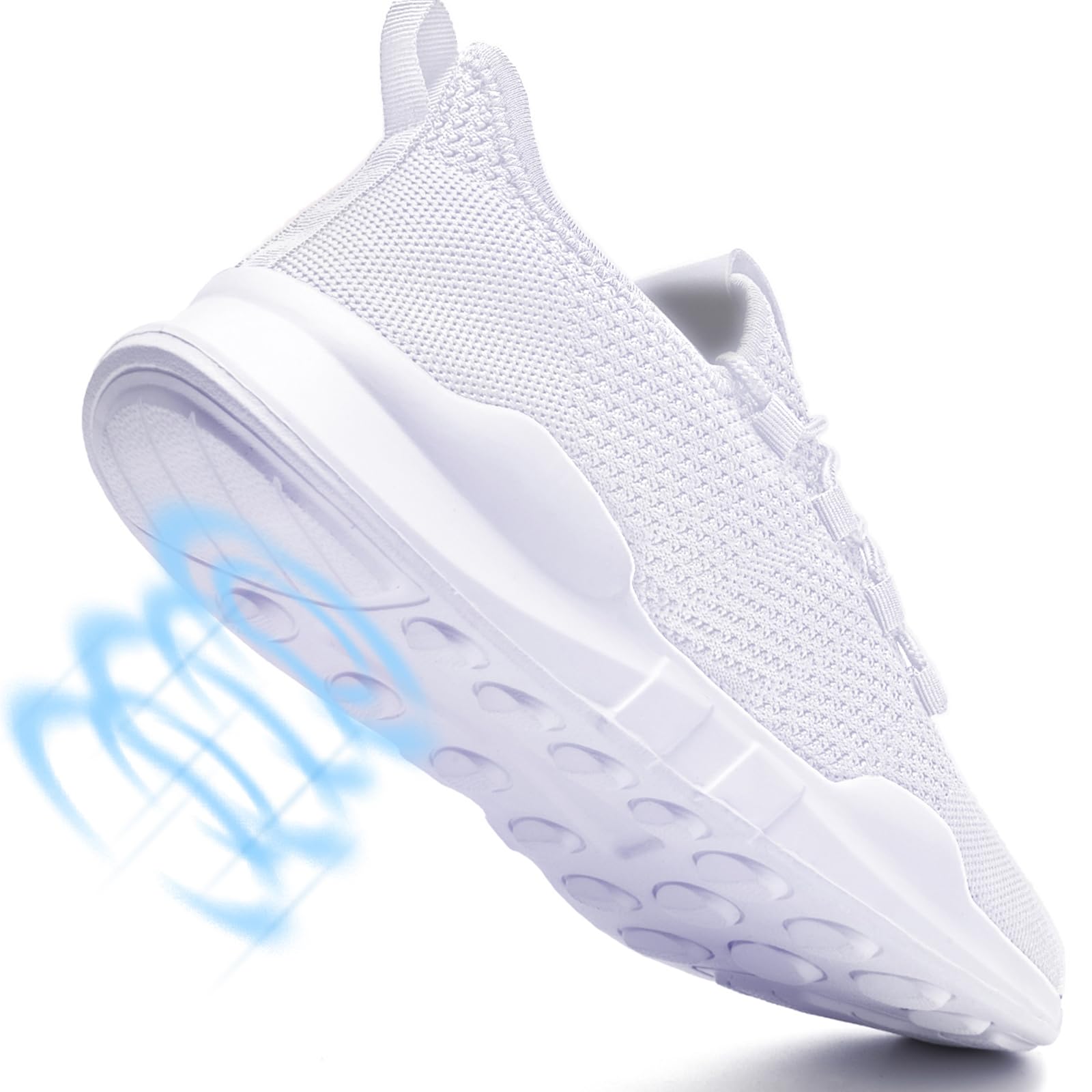 QIJGS Running Shoes for Men Tennis Athletic Gym Fashion WorkoutSneakers Mesh Lightweight Sports Casual Shoes-White-9.5