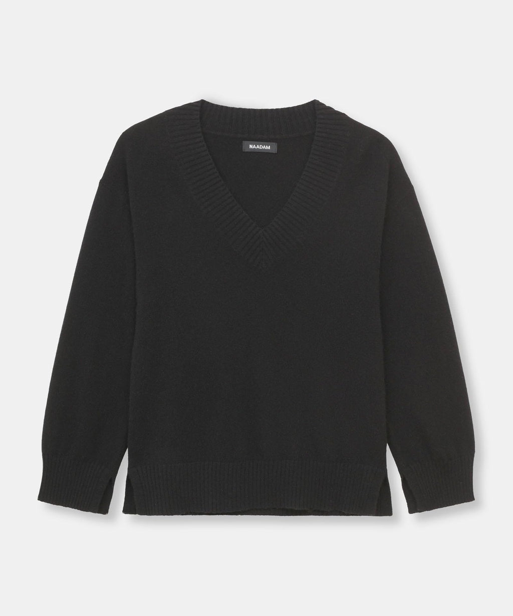 NAADAM Cashmere V-Neck Sweater, Black, M