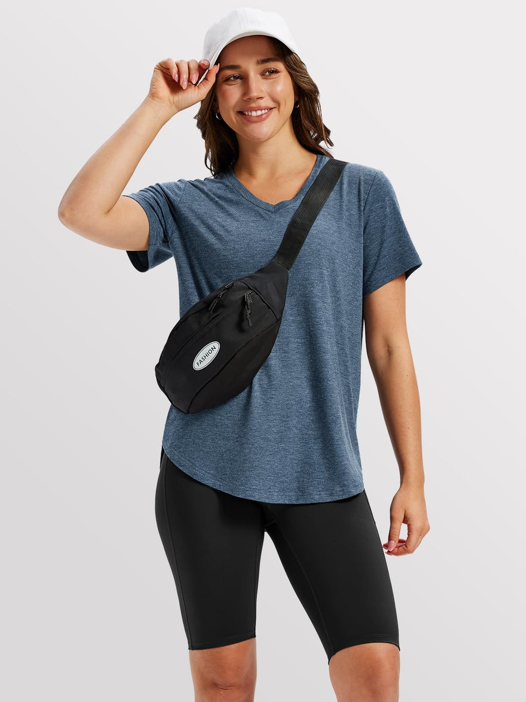VILIGO 4 Pack V Neck T Shirts for Women Short Sleeve Shirts Basic Casual Tees Loose Fit Plus Size Tops Plain Summer Clothes, Black/Beige/Navy/Mauve 2XL