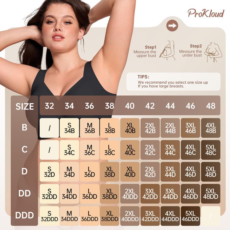 ProKloud Jelly Bras for Women No Underwire Wireless Bra with Support and Lift Full Coverage Plus Size Comfy Seamless Bra Black