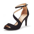 DREAM PAIRS Women's NILE Fashion Stilettos Open Toe Pump Heel Sandals,Size 10,Black,NILE