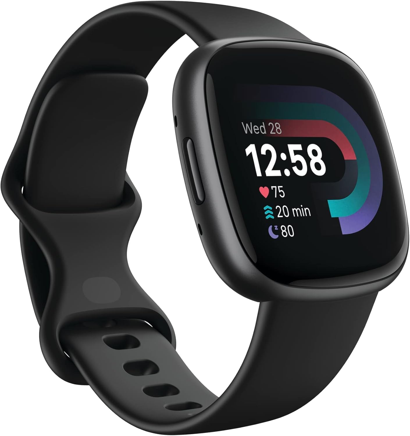 Fitbit Versa 4 Smartwatch (Bundle) – GPS Fitness Tracker with Fast Charger & Cleaning Cloth, 40+ Exercise Modes, Heart Rate, Sleep, Step, & Workout Tracking for Android & iPhone, Black/Graphite
