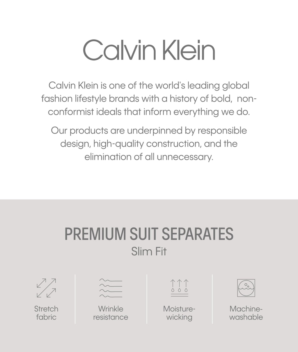 Calvin Klein Slim Fit Suit Separate Pants, Black, 3W x 32L