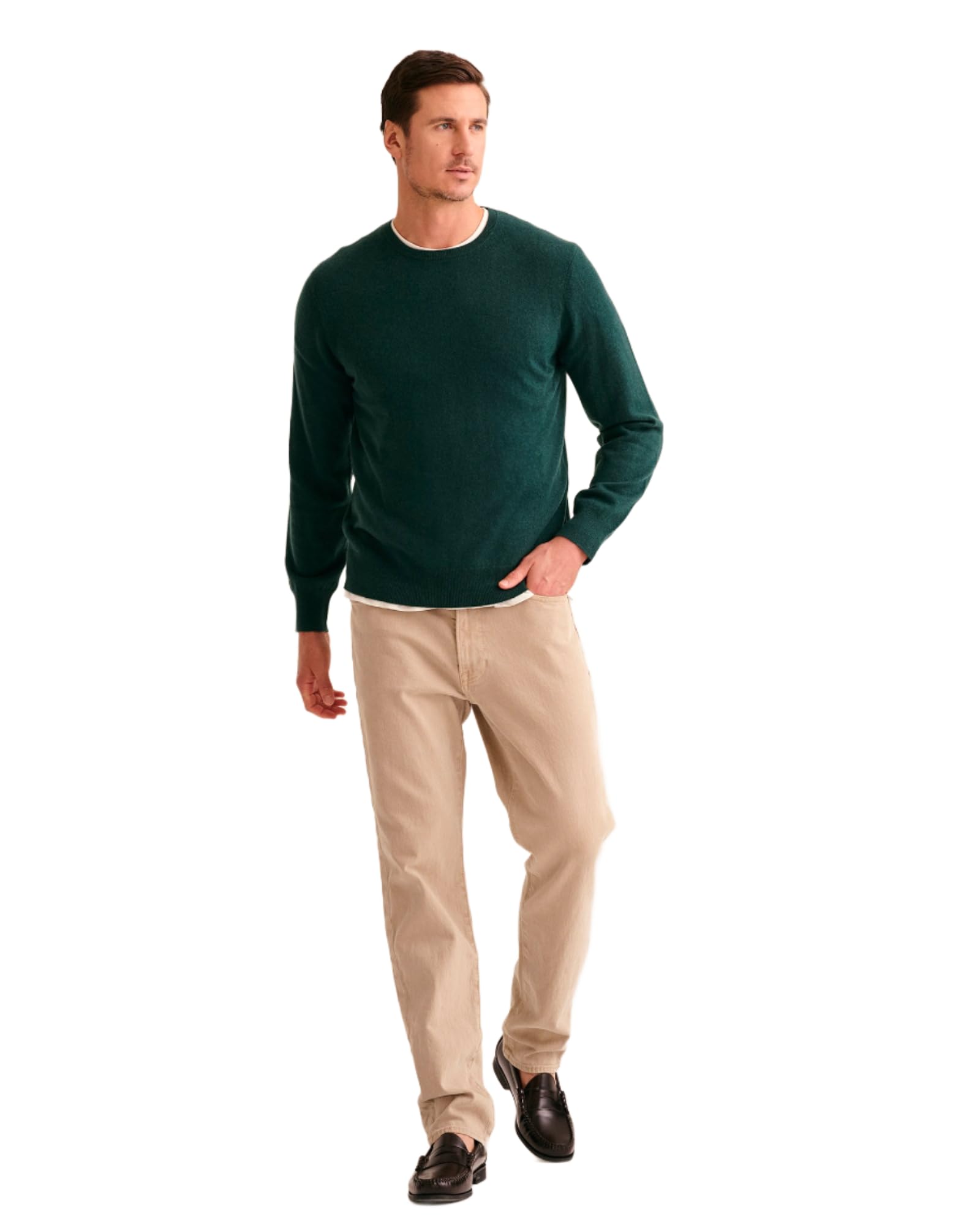 The Original Cashmere Crewneck Sweater Men's (US, Alpha, X-Large, Regular, Regular, Pine)
