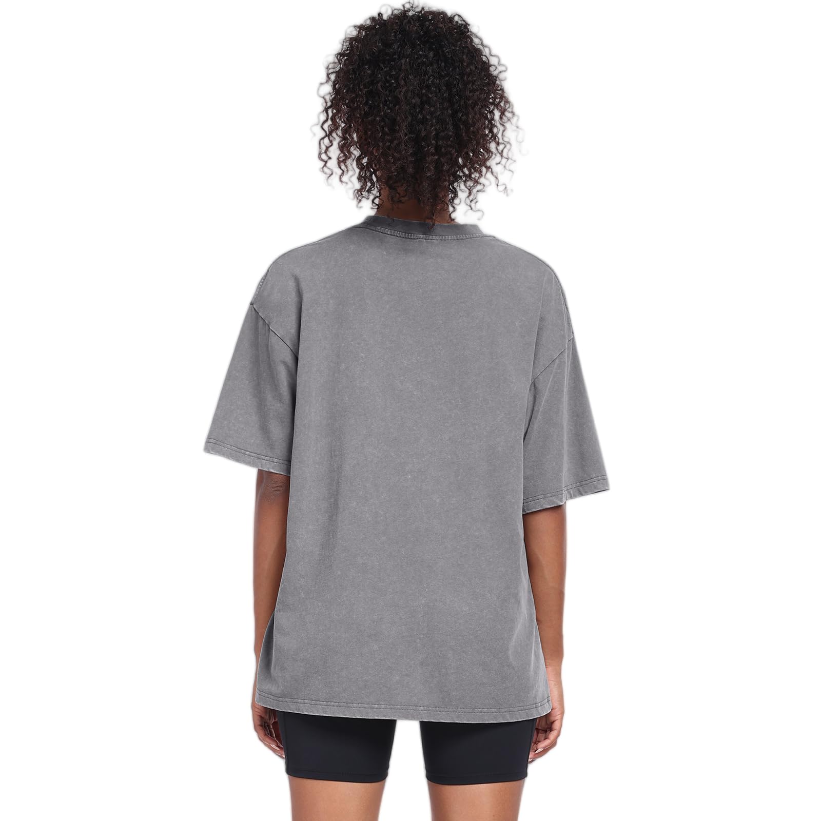 3 Pack Womens Washed Vintage Oversized T-Shirt Baggy Workout Tops Short Sleeve Cotton Tshirts Streetwear Boyfriend Tee(W-BGCFGY,s)