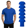 PRATEE T-Shirts for Men (Pack of 6) 100% Cotton Premium Crew Neck T-Shirt Short Sleeve Regular Fit Soft Casual Solid Tee (Blue, Large)