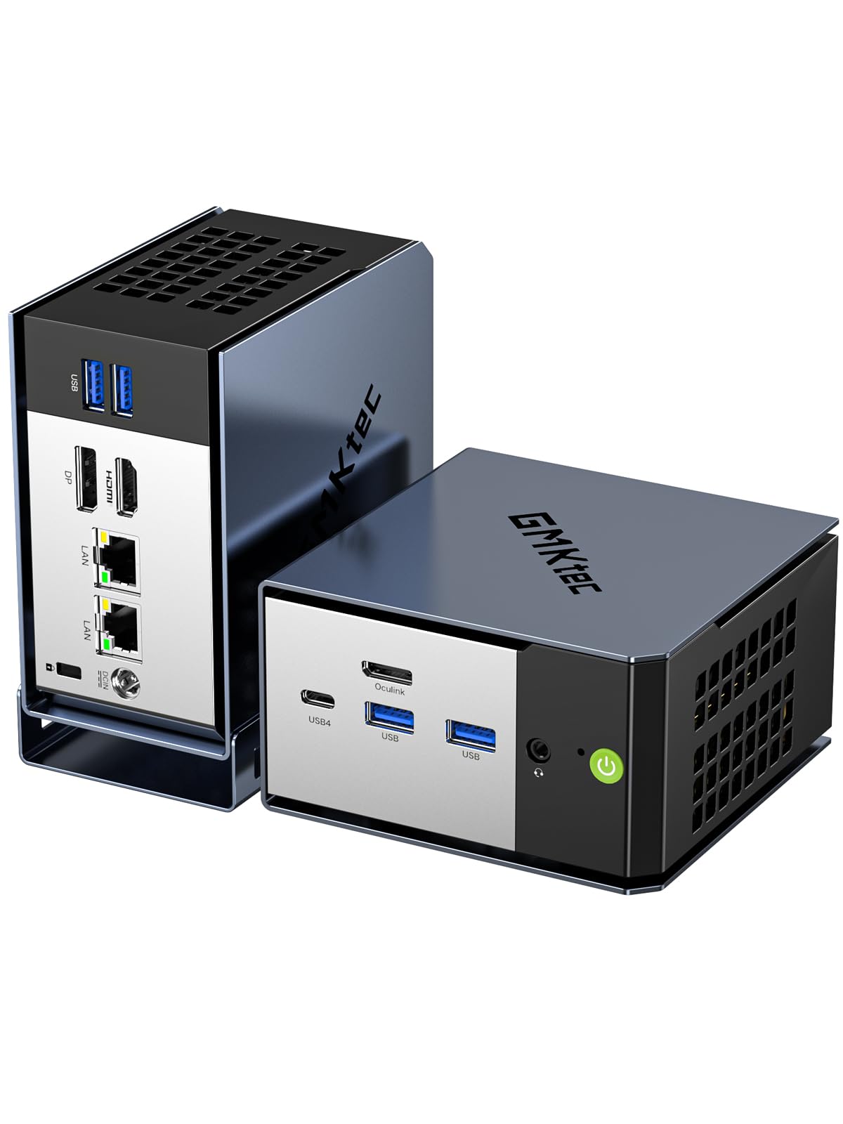 GMKtec AI Mini PC AMD Ryzen AI 9 HX-370(5.1GHz | 80 Tops | Radeon 890M) 32GB 1TB SSD Mini Gaming Computers Oculink/USB 4.0 /Triple Screen 8K Display/WiFi 6/ EVO-X1
