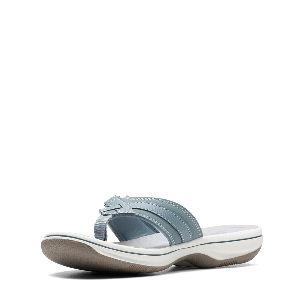 Clarks Women's Breeze Sea Flip-Flop, Blue Grey Synthetic, 9