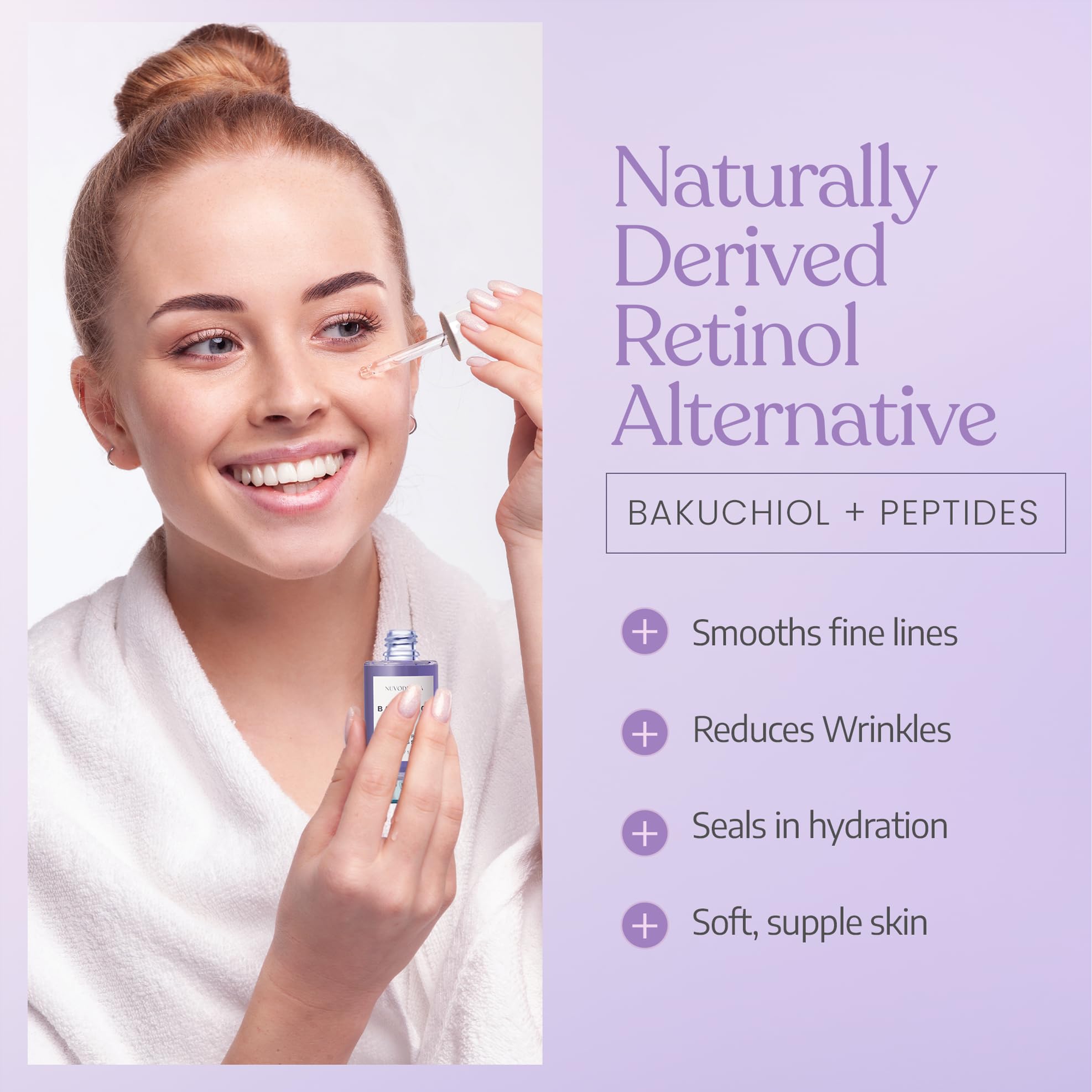 Bakuchiol Face Serum – Bakuchiol Retinol Alternative – Organic Bakuchiol Serum with Collagen and Peptides – Natural Anti-Aging Serum for Fine Lines, Wrinkles, Dark Circles