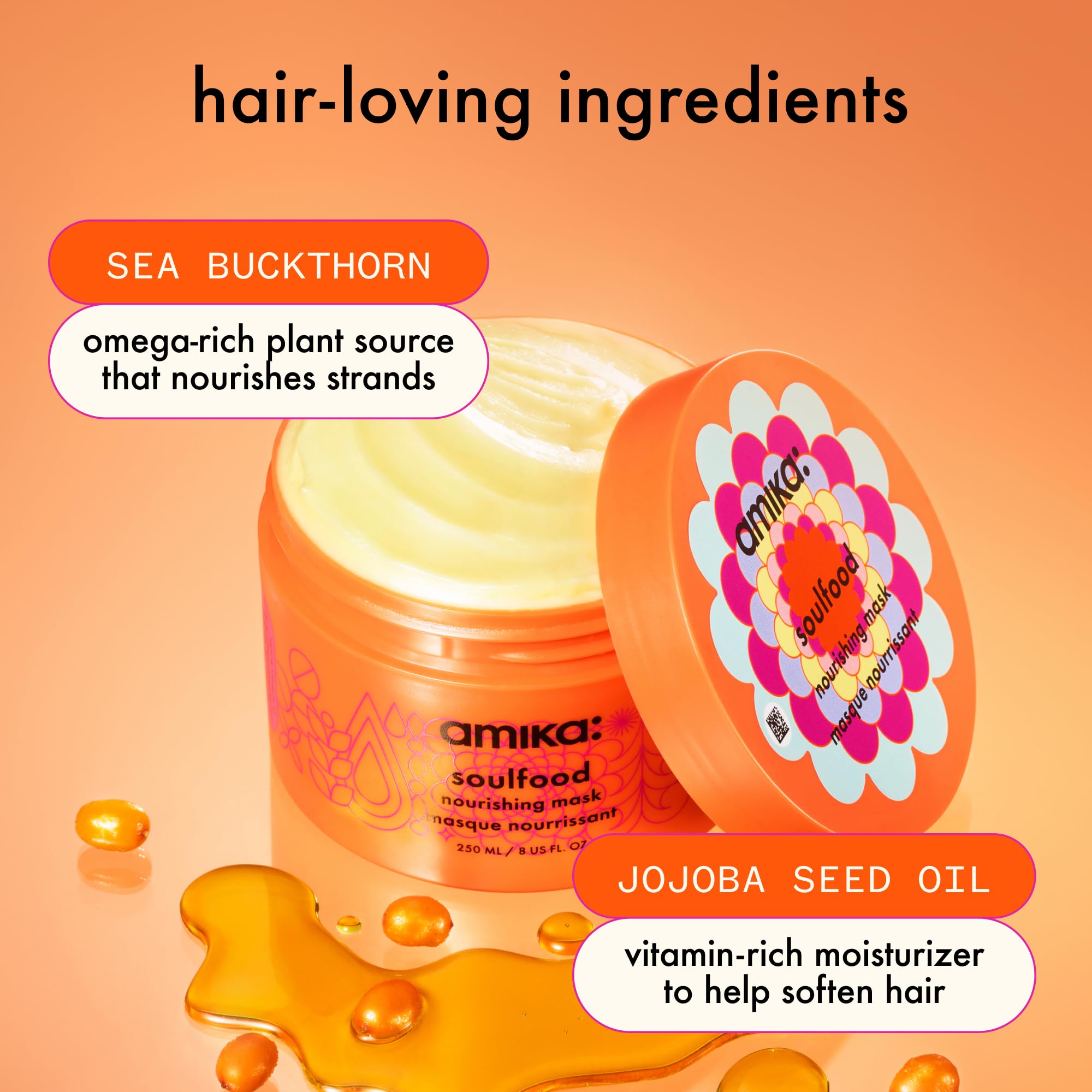 amika soulfood nourishing mask, 250ml
