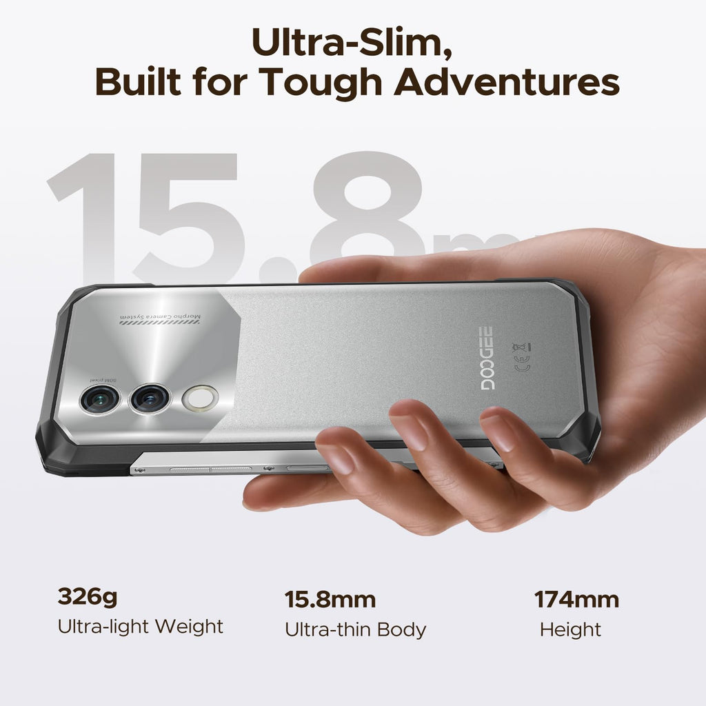 DOOGEE Blade10 Power (2026) Rugged Smartphone Unlocked,24GB+256GB/2TB, Android 16 with 10300mAh Rugged Phone, 6.6''HD+90Hz, 50MP Camera, 3 Card Slots/Face Unlock/Fingerprint/NFC/Wi-Fi6E/IP69K