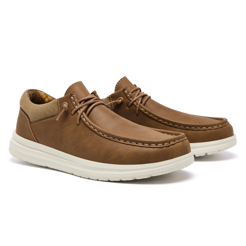 FW FRAN WILLOR Mens Wide Shoes Width Toe Box Slip-on Loafers Casual Walking Shoes for Men Light Brown