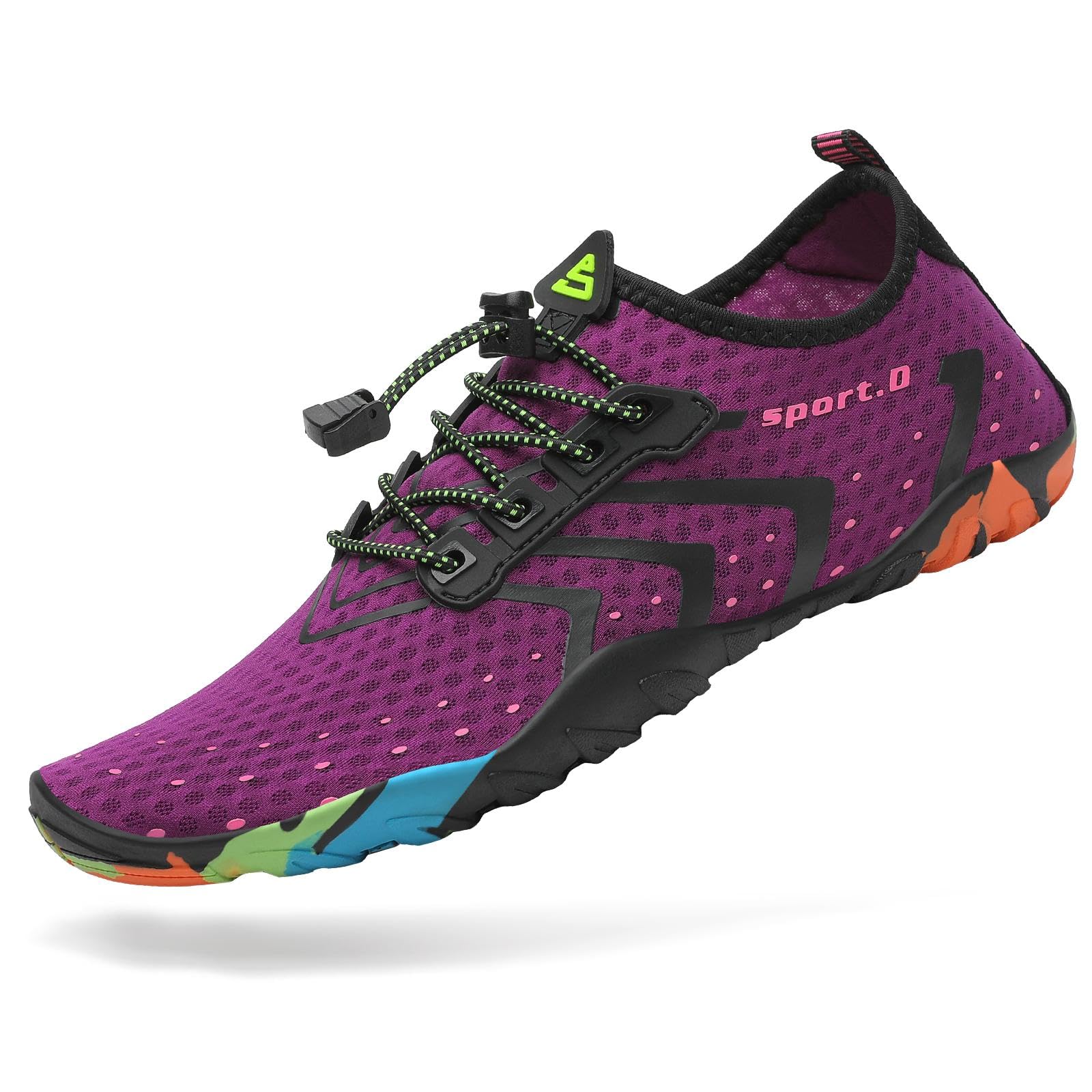 Mishansha Water Shoes for Women Men, Quick-Dry Barefoot Swim Shoes with Drainage Holes, Lightweight Aqua Shoe for Beach Pool River Boating Yoga Walking 8 Women/6.5 Men Purple
