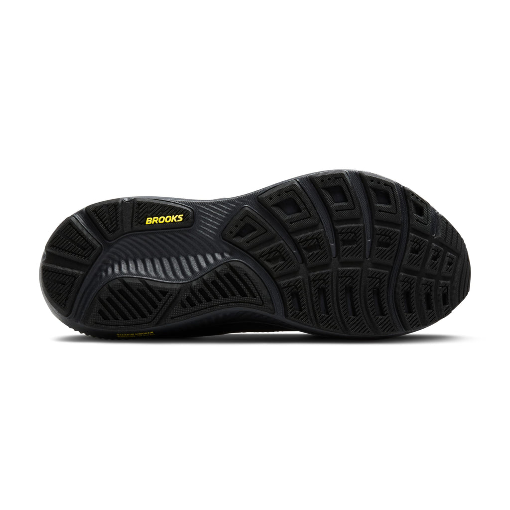 Brooks Men’s Ghost 17 Neutral Running Shoe - Ebony/Black/Yellow - 12 Medium
