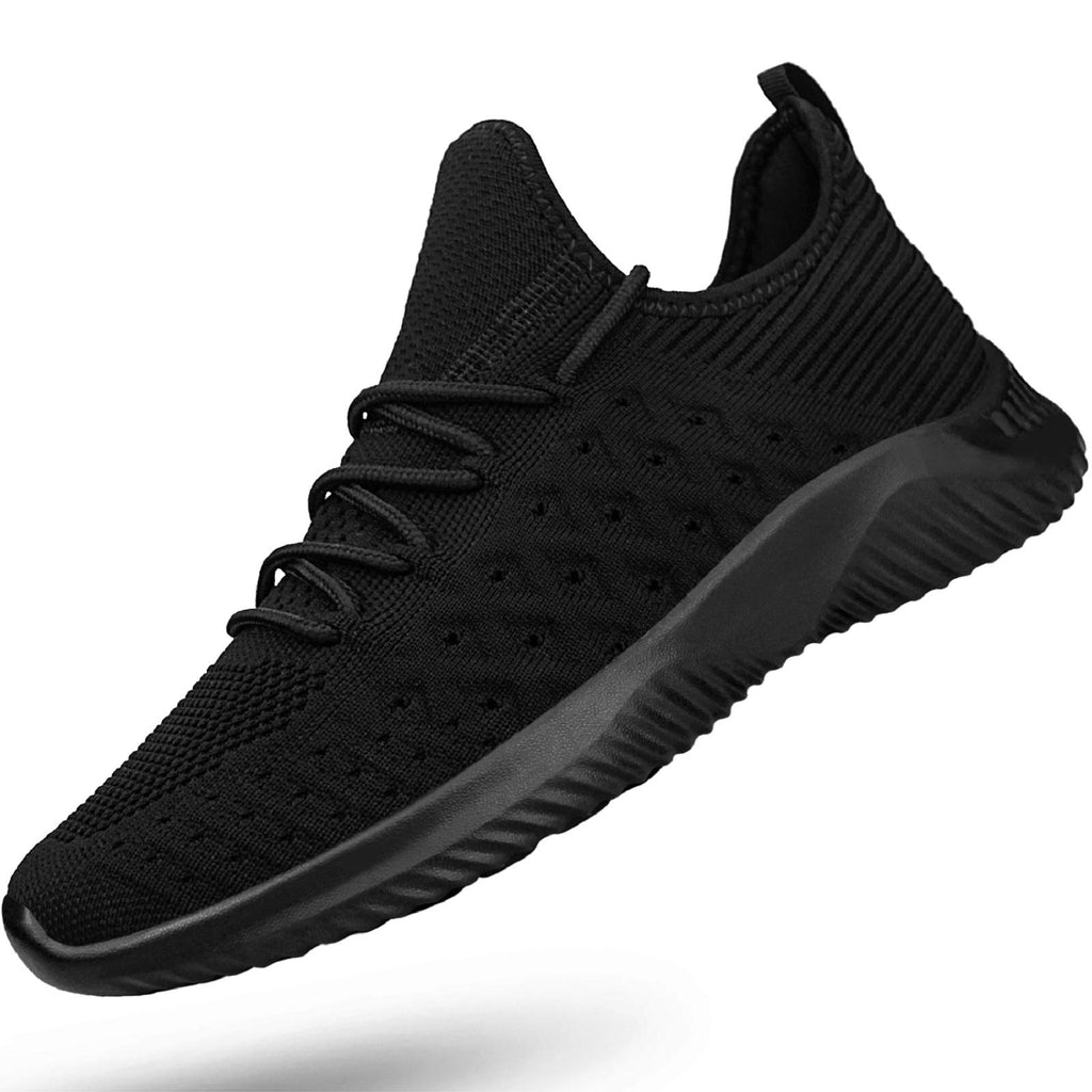Feethit Mens Slip On Walking Shoes Lightweight Breathable Non Slip Running Shoes Comfortable Fashion Sneakers for Men Black Size 12