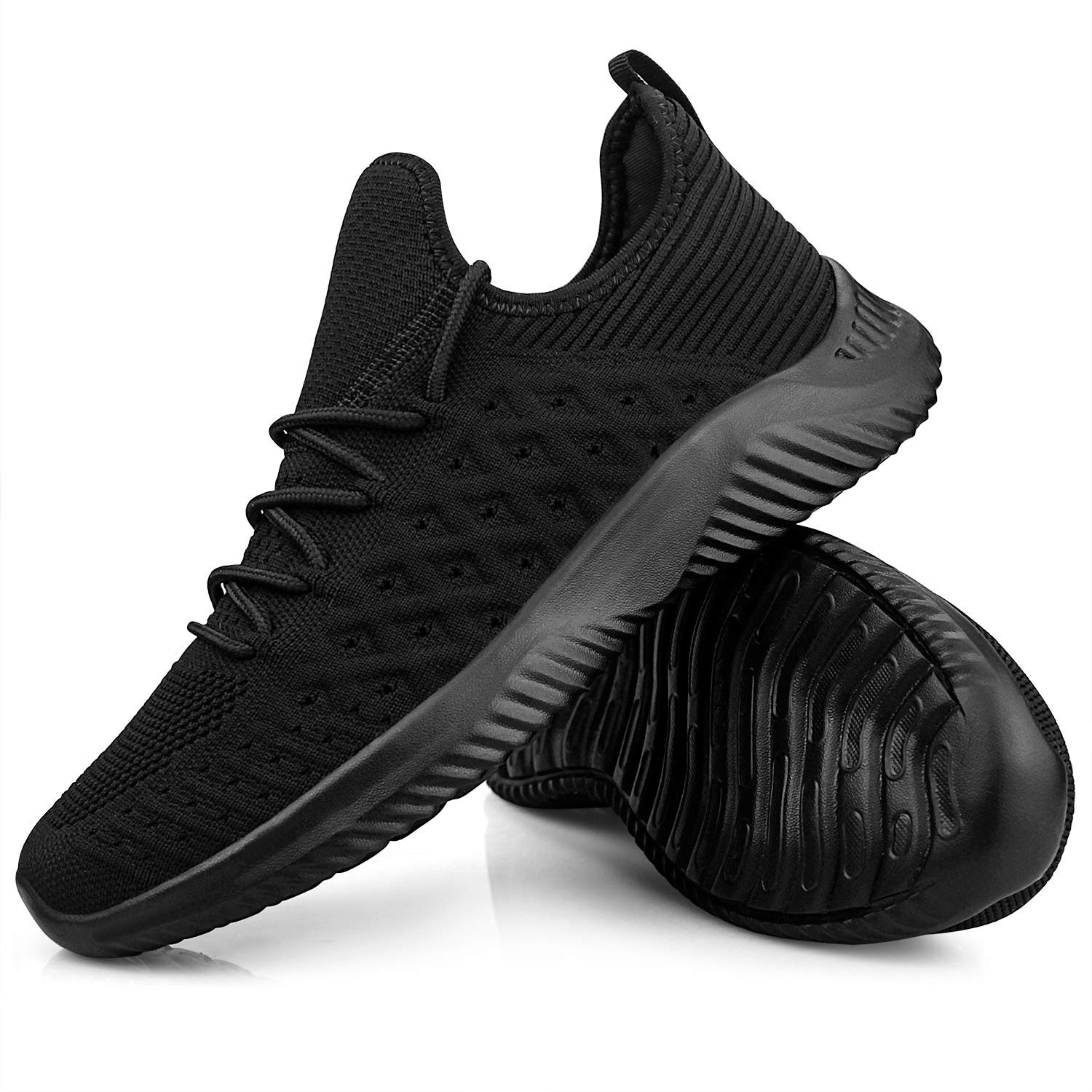 Feethit Mens Slip On Walking Shoes Lightweight Breathable Non Slip Running Shoes Comfortable Fashion Sneakers for Men Black Size 12