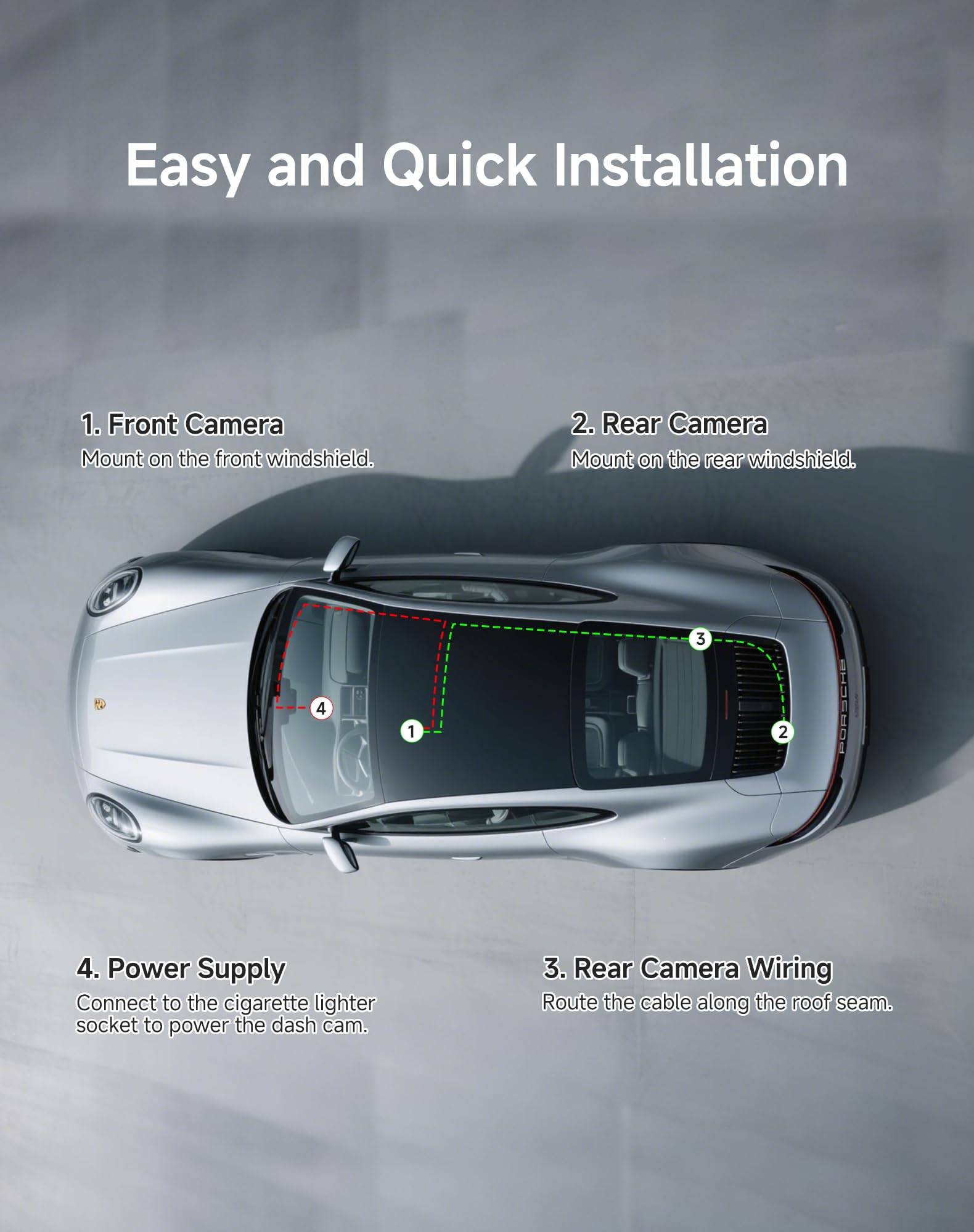 VIRROW Dash Cam Front and Rear: 4K+2.5K Dash Camera for Cars with Touch Screen 3.39" - Dashcam with WiFi APP Control 64GB Parking Mode Night Vision Loop Recording Emergency Lock (X5)