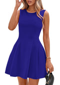 PRETTYGARDEN Summer Dresses for Women 2026 Elegant Classy Spring A Line Business Casual Work Graduation Cocktail Short Dress (Blue,Medium)