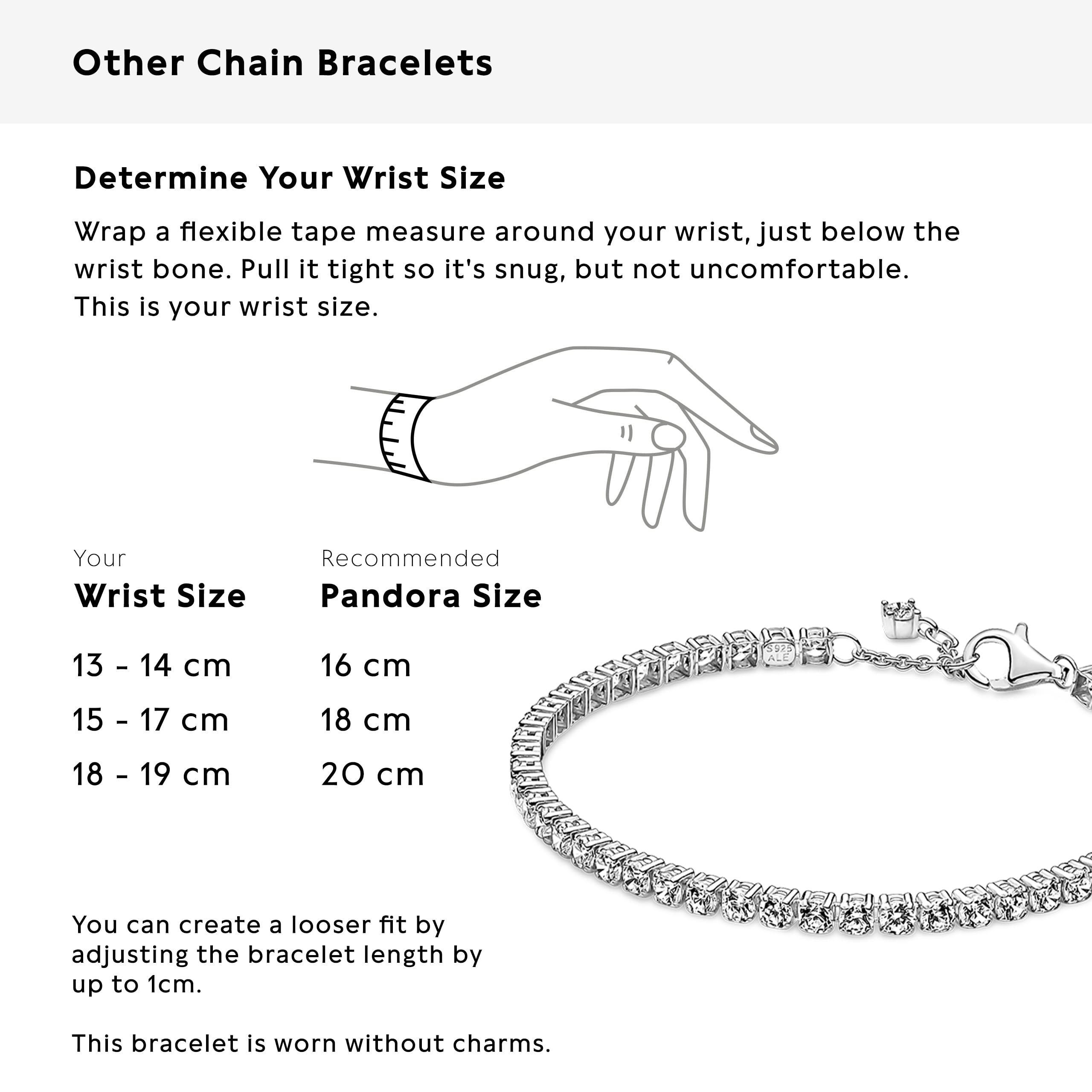 PANDORA Sparkling Tennis Bracelet - Sterling Silver & Cubic Zirconia Bracelet for Women Timeless Collection - Gift for Her - 20 cm, No Gift Box