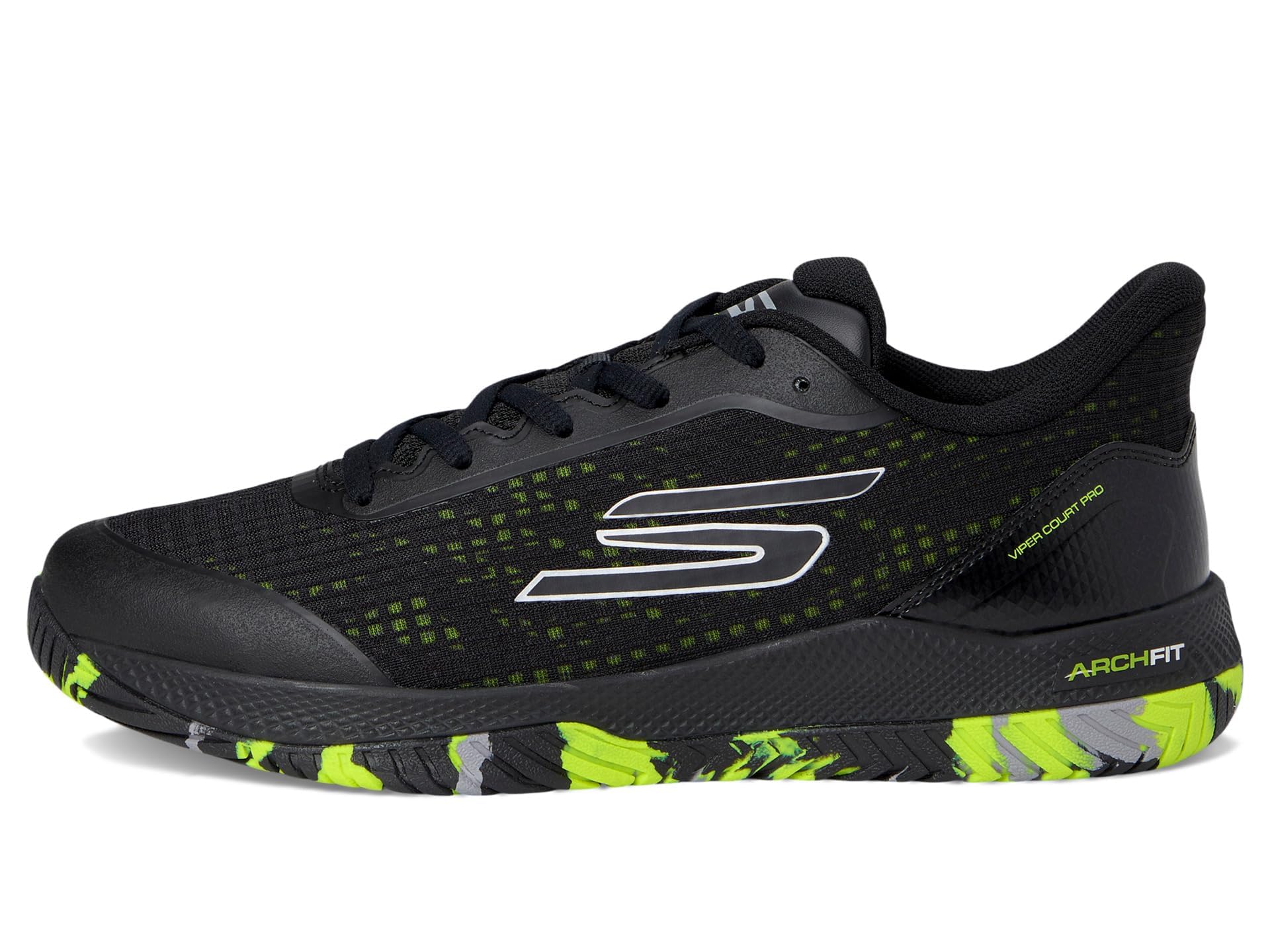 Skechers Women's Viper Court Pro Pickleball Sneaker, Black, 8