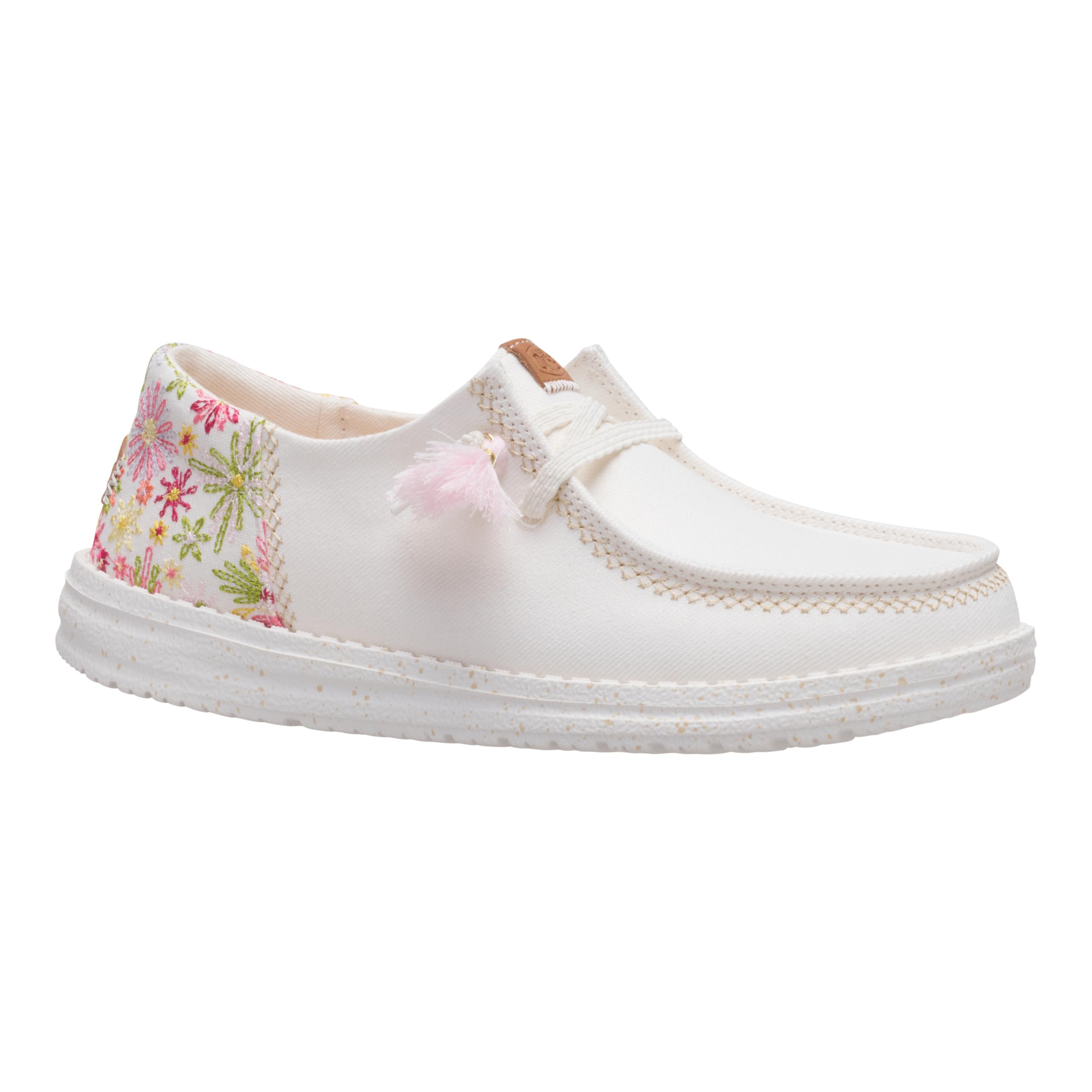 HEYDUDE Wendy Funk Embroidered Floral Ivory/Multi Size 8, Women’s Shoes, Slip-on Loafers, Comfortable & Light-Weight