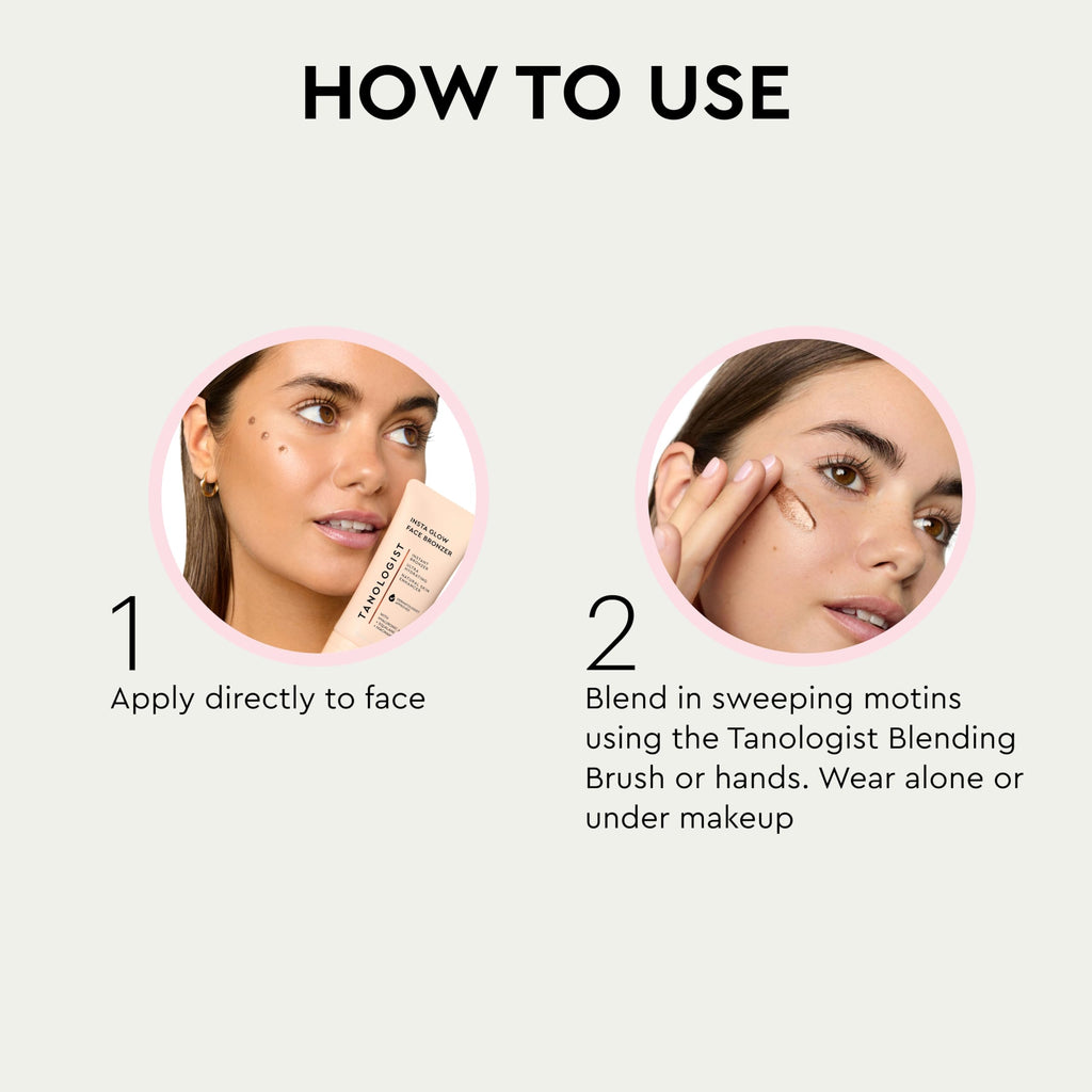 Tanologist Insta Glow Face Bronzer, Illuminating Cream Bronzer For Instant Radiant Glow, Lightweight, Blendable Formula For All Skin Tones, Vegan, 2.02 fl. oz/60 ml Tube