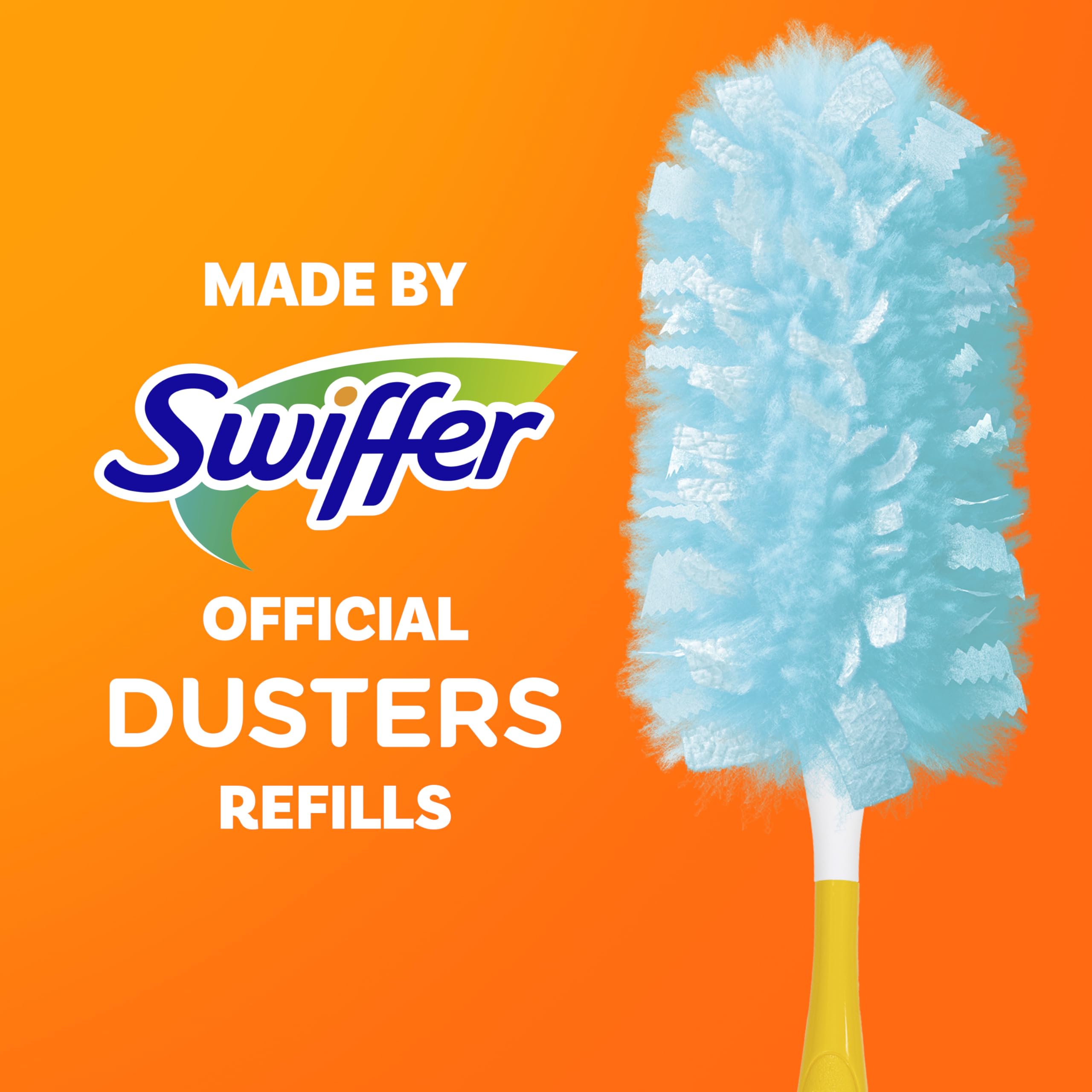 Swiffer Dusters Refill for Cleaning, Made by SWIFFER, Feather & Microfiber Duster Disposable Alternative, for Dusting Furniture, Blinds, Ceiling Fans, Walls, Helps Remove Allergens, Unscented, 18ct