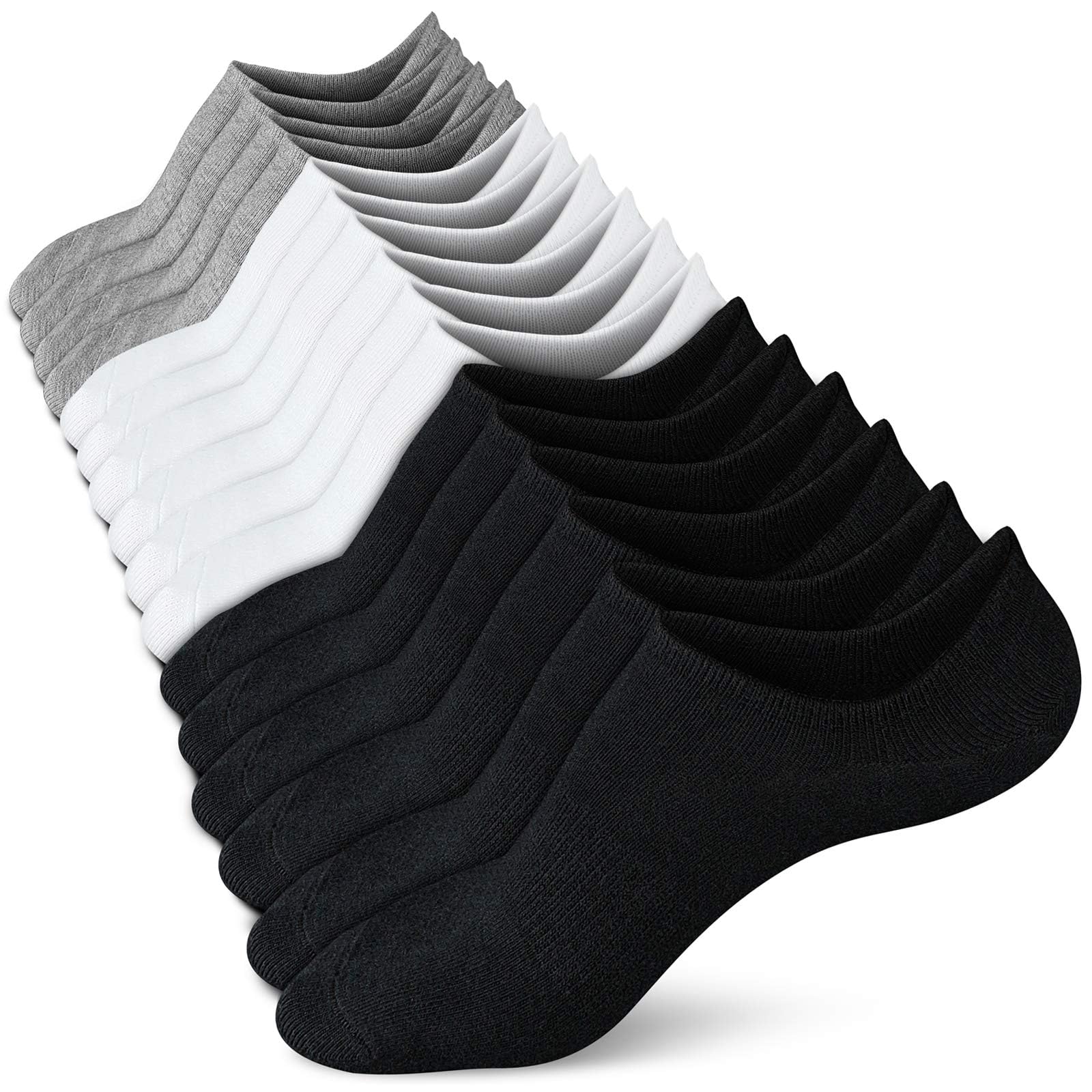 wernies Low No Show Short Socks Women Thin Non Slip Invisible Loafer Ankle Low Cut Socks 8 pairs mix of color