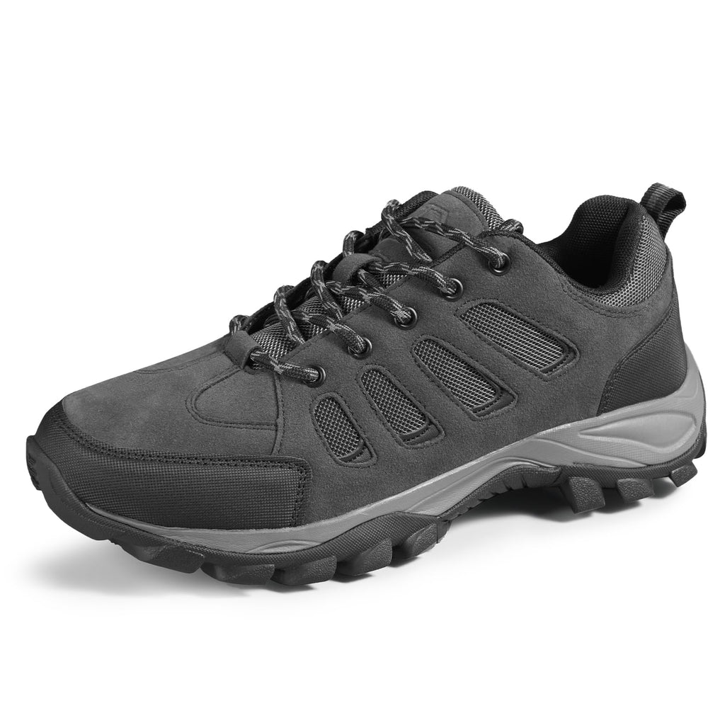 TRAILBLITZ Men's Hiking Shoes Fashion Walking Sneakers Outdoor Workout Footwear Non Slip Comfortable Lightweight Breathable Trekking Backpacking Trail Running(8.5 Men，BlackGray)