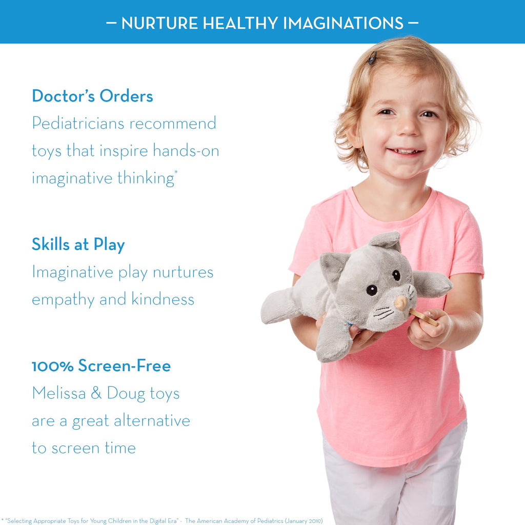 Melissa & Doug Examine and Treat Pet Vet Play Set, 24-Piece Animal Doctor Playset with Dog & Cat Plushies, Pet Doctor Kit & Accessories, Preschool Toys for Girls & Boys Ages 3+