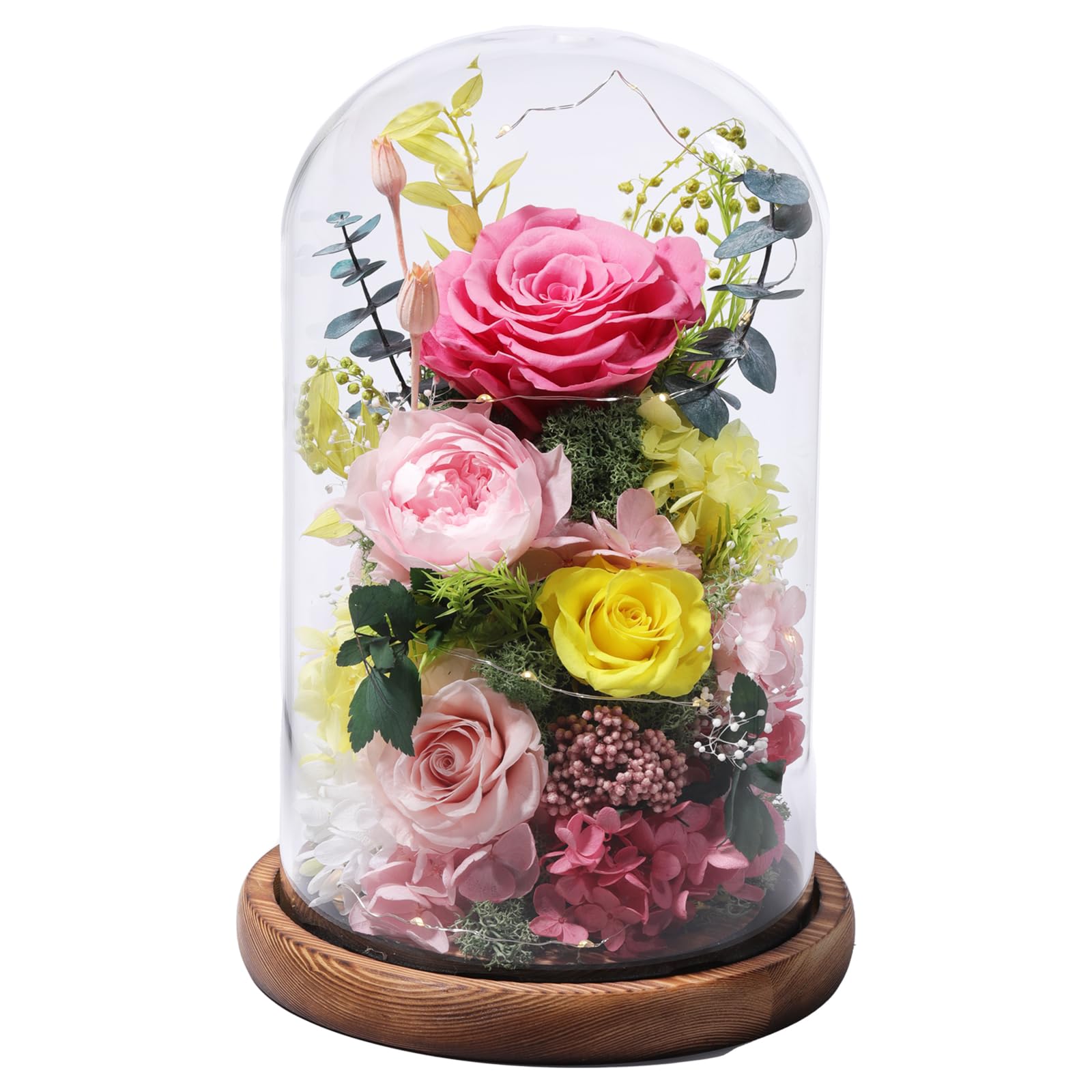 lovenfold Flowers for Delivery Preserved Flowers Rose in Glass Dome,Pink Rose Forever Flowers Birthday Gifts for Women Mom Grandma Friend for Her,Home Decor