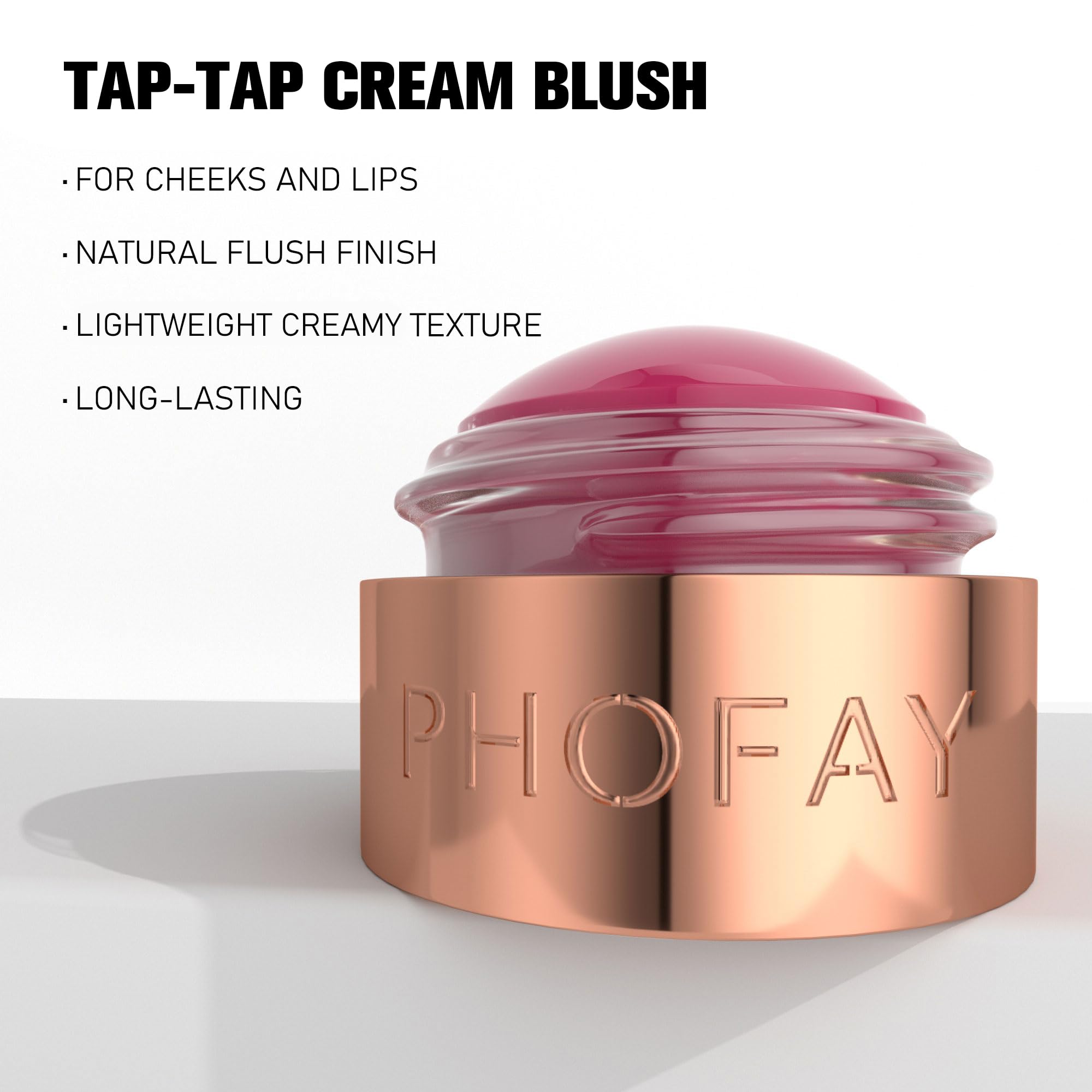 PHOFAY 3-in-1 Flush Balm Cream Blush,Mousse Blushs Cream & Lipstick Gloss-Soft Silky Creamy Texture,Vegan & Lightweight Matte Finish Cosmetics Long-Lasting Moisturizing Blush daily makeup (05#)