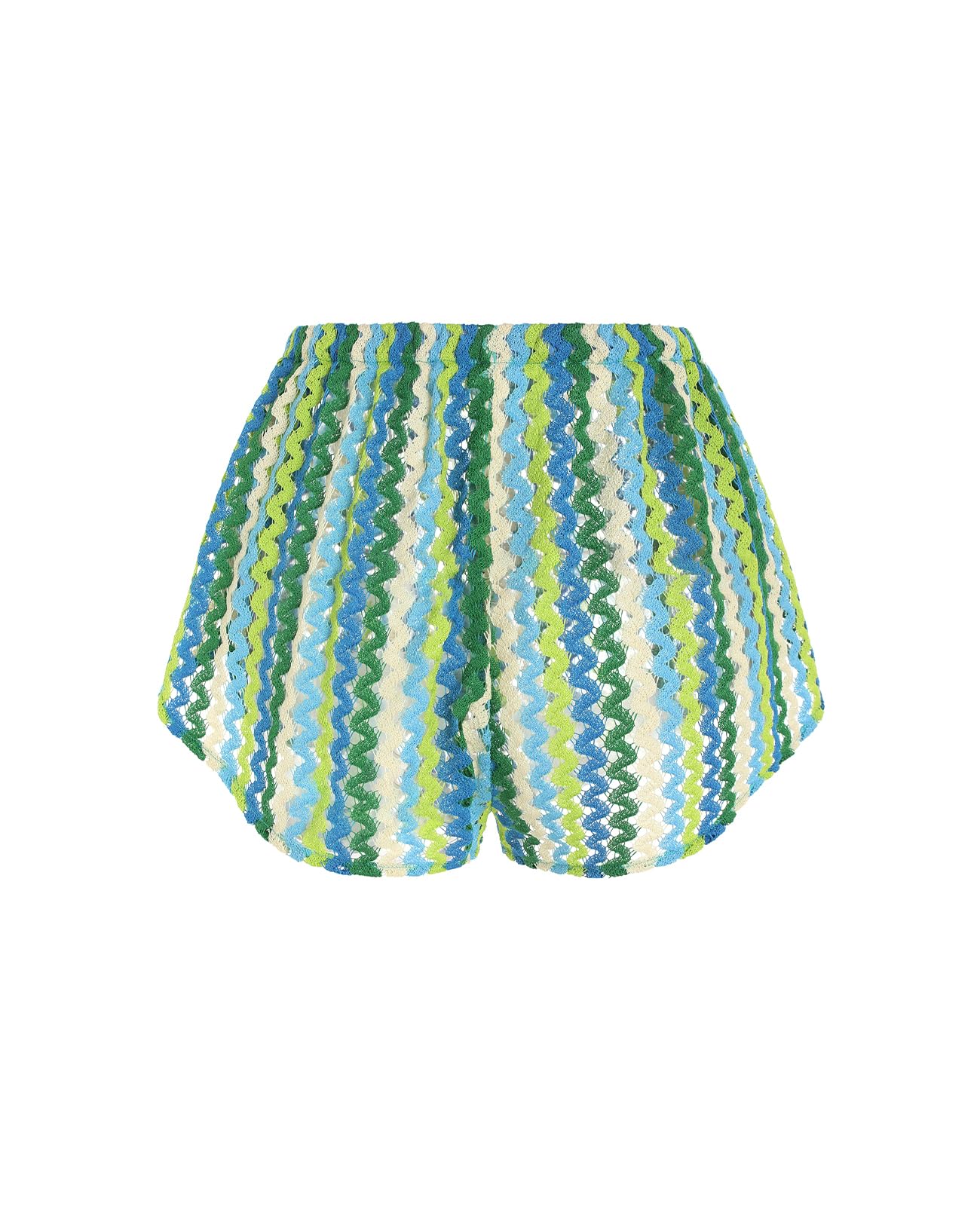ZAFUL Bikini Cover Ups for Women Beach Crochet Swimsuit Cute Boho High Waisted Drawstring Flowy Swim Bottom,Blue Green,M